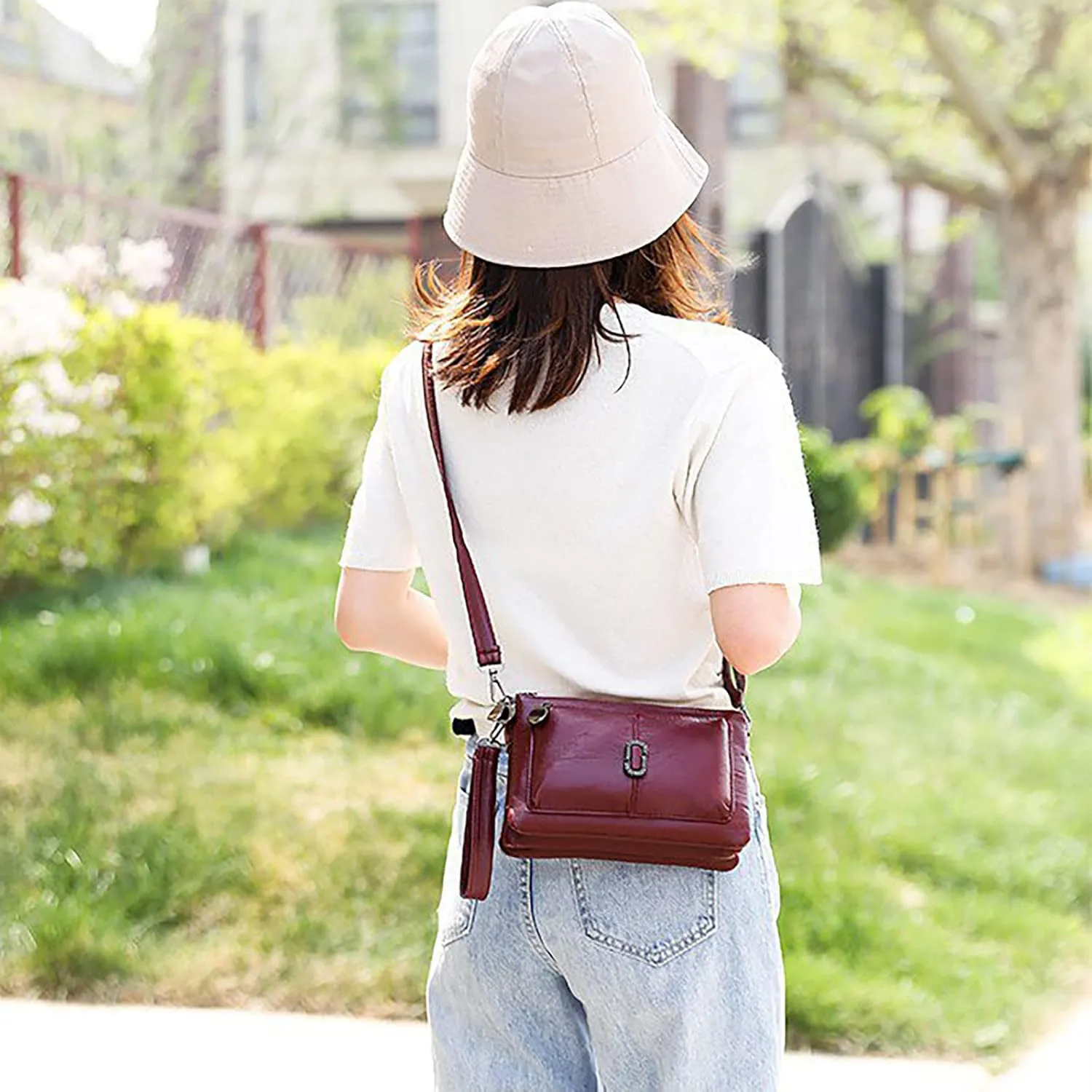 Messenger Bag Fashion Mobile Phone Change Small Square Bag Large Capacity Mobile Phone Bags Vintage (Yellow, One Size)