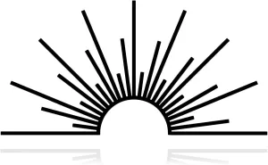 Metal Sun Wall Art Decor Abstract Sunrise or Sunset Beach Art for Home Bedroom Living Room Above Bed Decor Nautical Minimalist Lin Sign, Housewarming Gift(Black)
