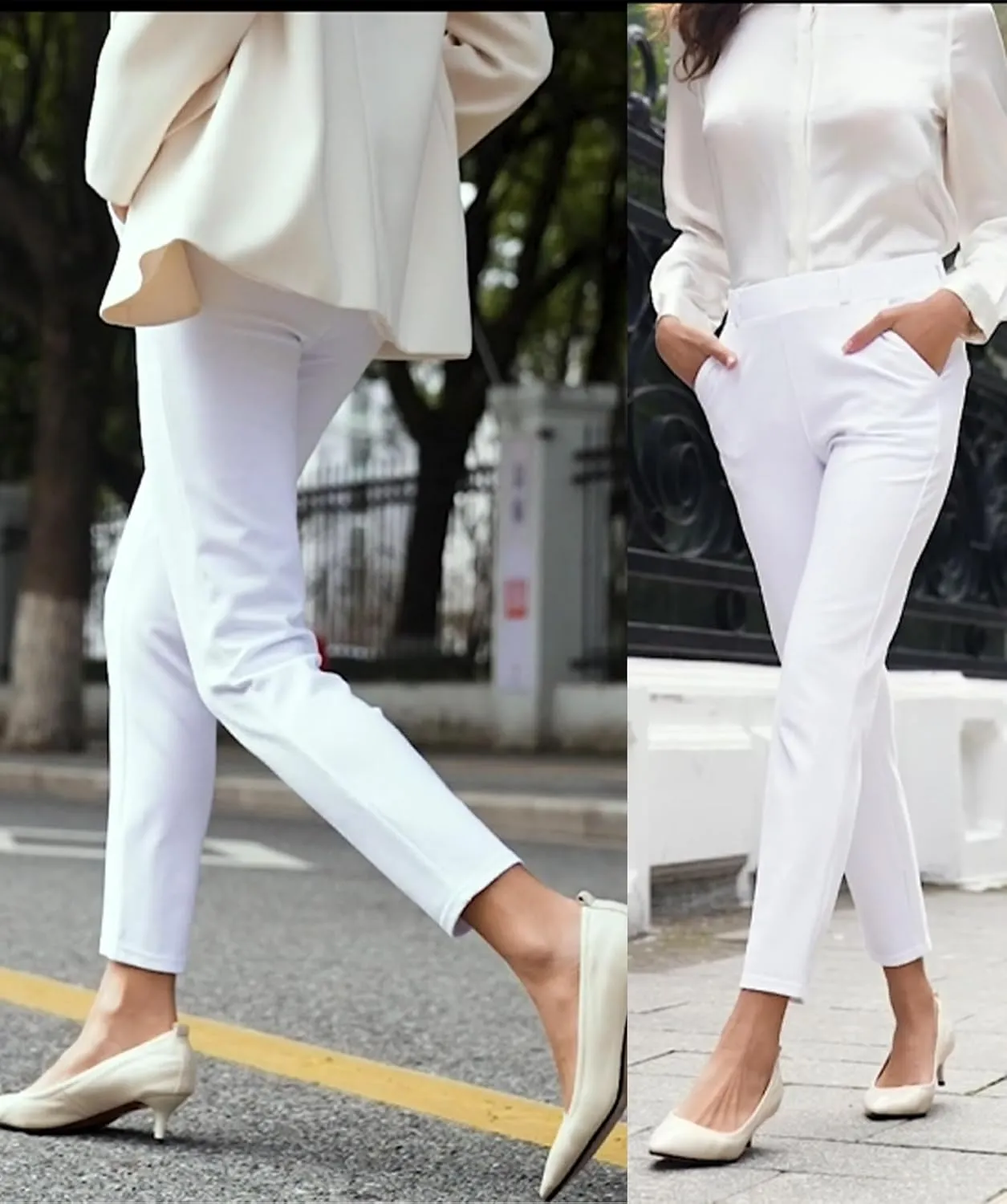 MGWDT Pants for Women's Dress Stretchy Blazer Business Pull On Work Pants