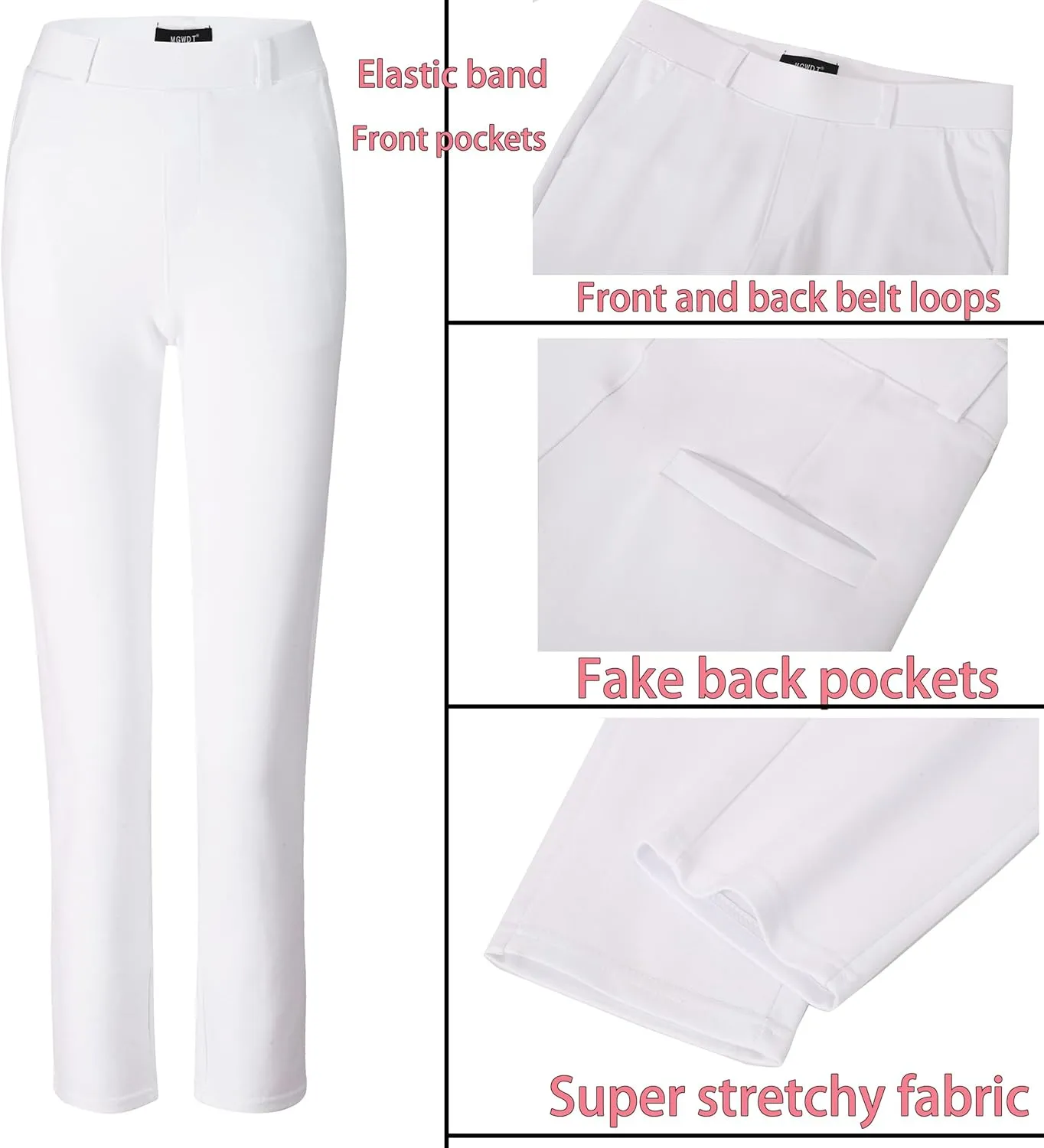MGWDT Pants for Women's Dress Stretchy Blazer Business Pull On Work Pants