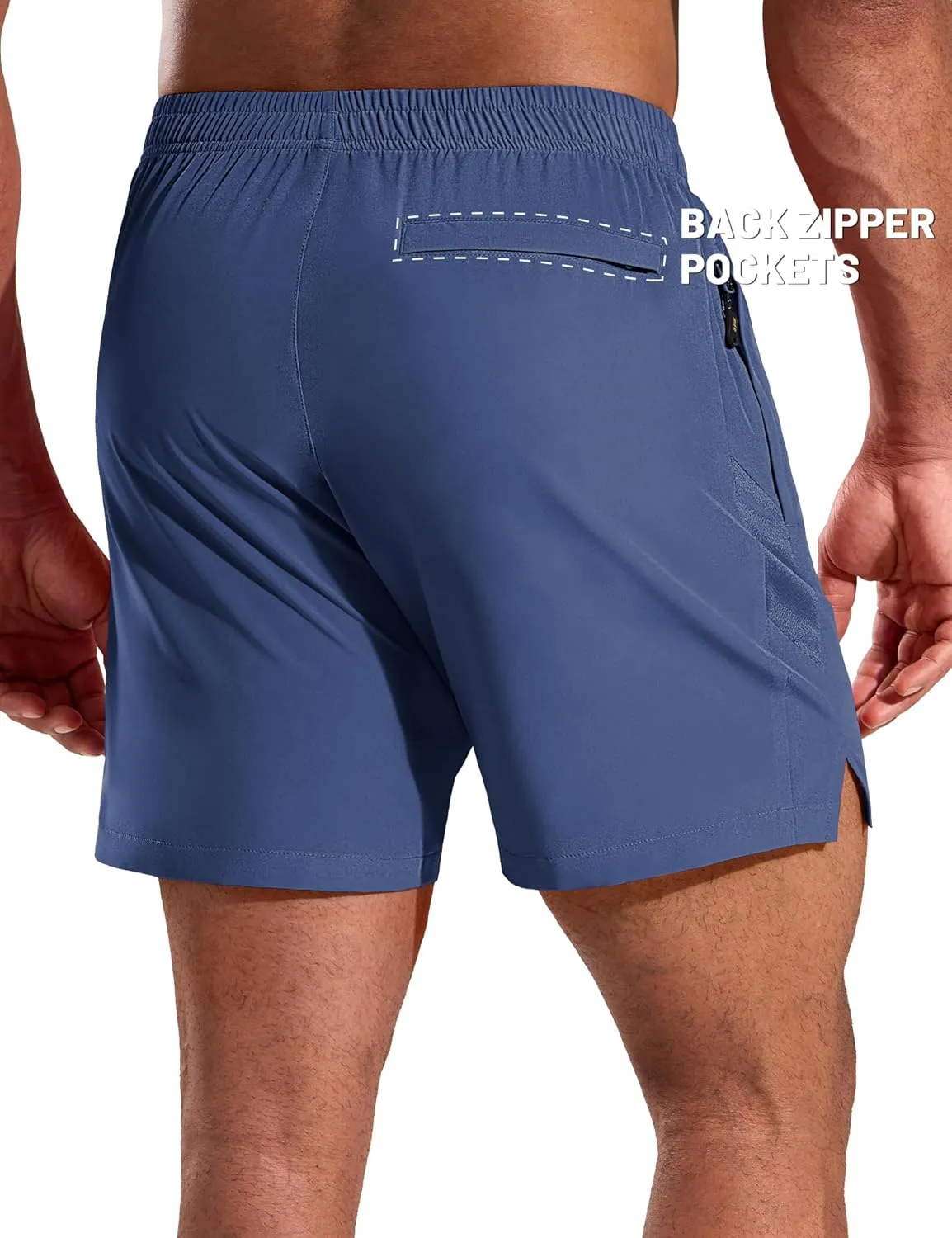 MIER Men's 5 Inch Inseam Running Shorts with Zipper Pockets Quick Dry Athletic Gym Workout No Liner Shorts, Lightweight
