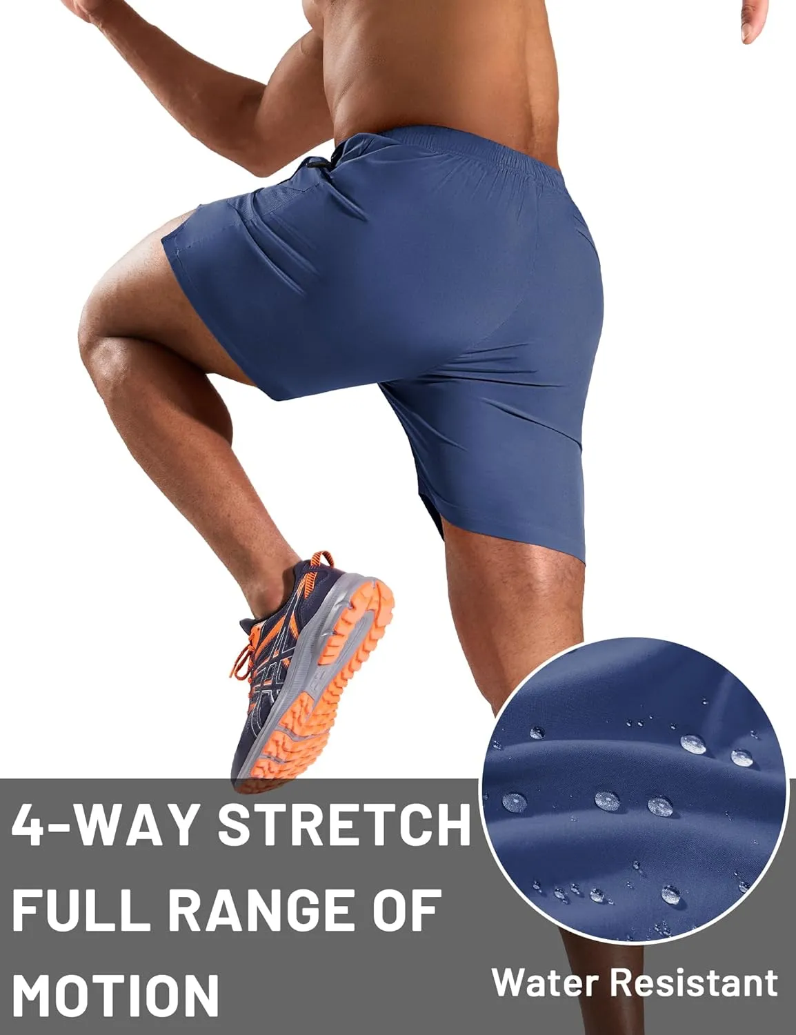MIER Men's 5 Inch Inseam Running Shorts with Zipper Pockets Quick Dry Athletic Gym Workout No Liner Shorts, Lightweight