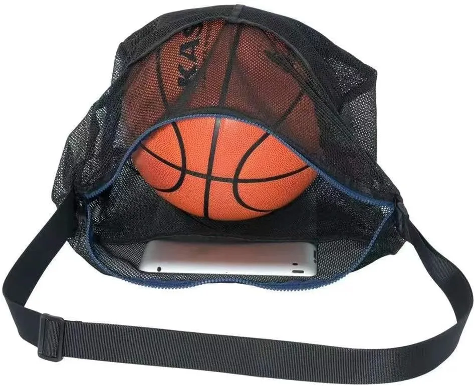 Mildbeer Gym Tote Bag, Mesh Bag Crossbody Satchel 12x6x12 for Gym Beach Ball Games Training Camping Hiking Clothes Storage