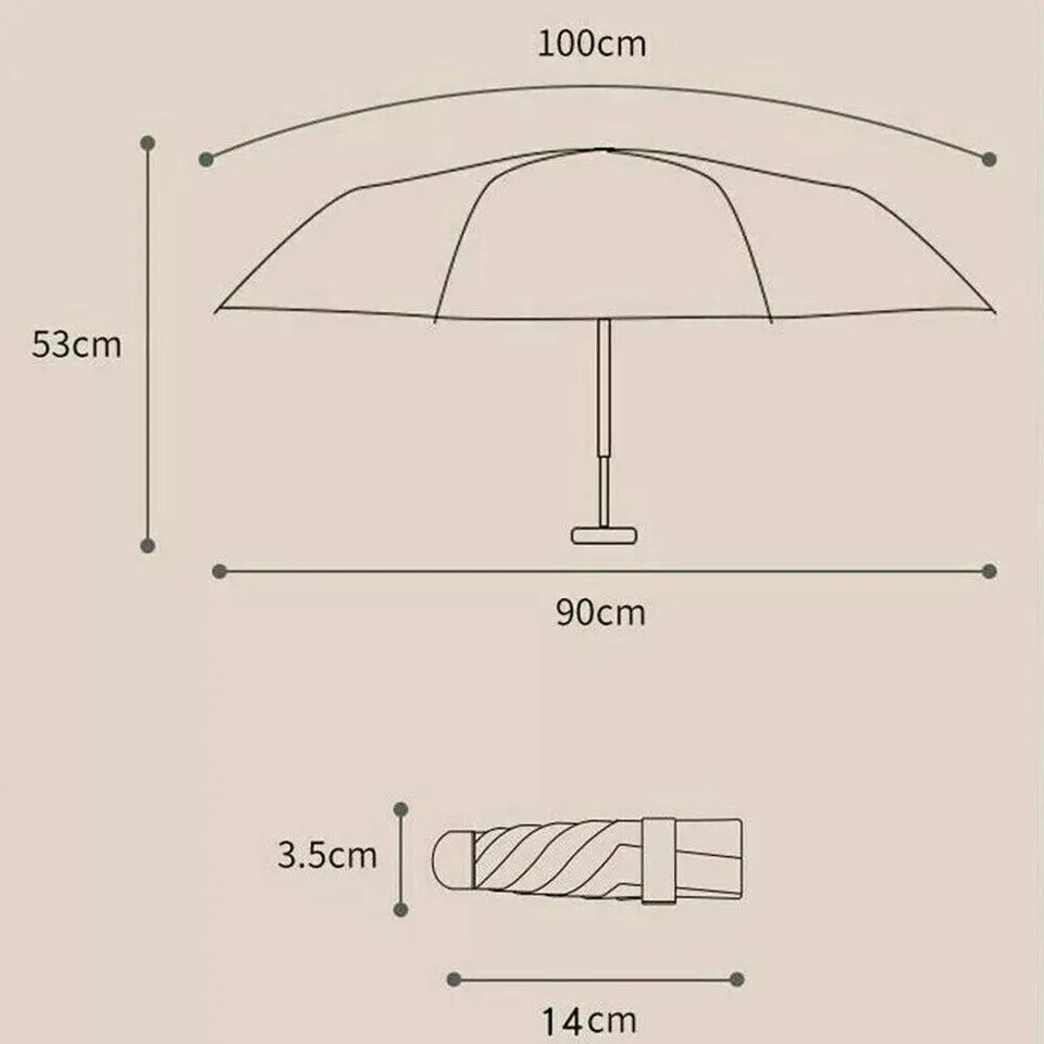 Mini Compact Anti UV Sun and Rain Travel Umbrella