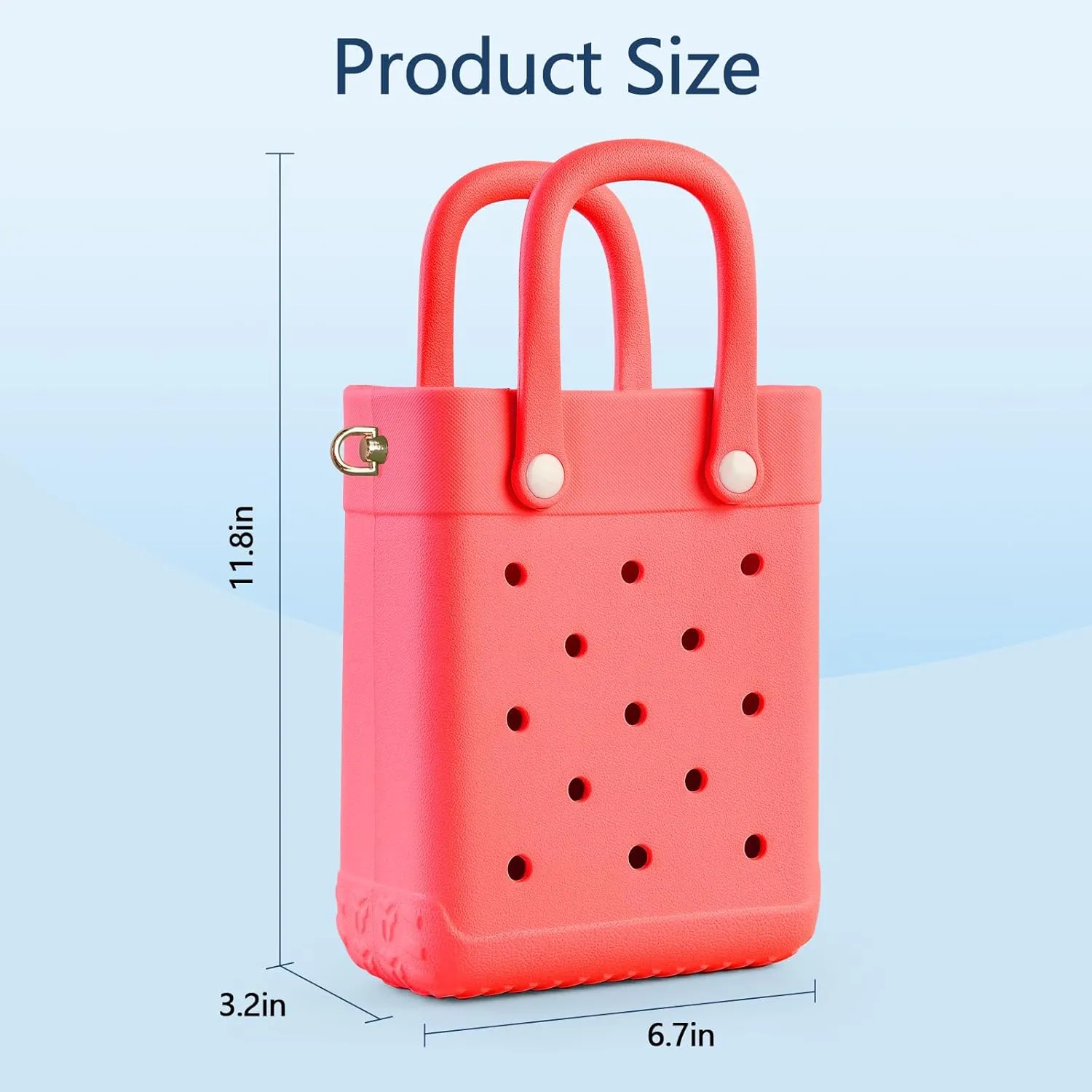 Mini Crossbody Rubber Tote Bag with 7 Charms X-Small Rubber Beach Bag for Little Girls and Woman