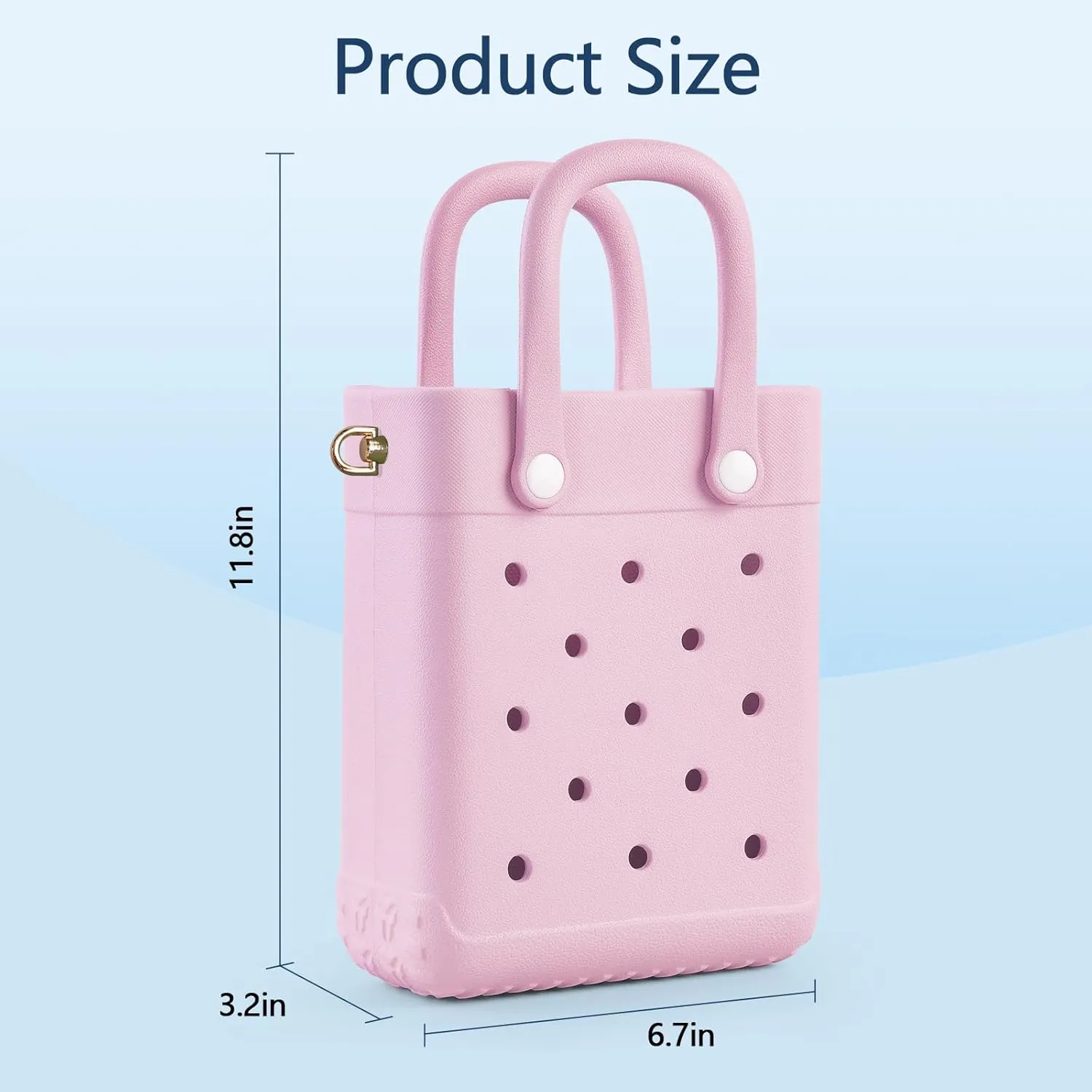Mini Crossbody Rubber Tote Bag with 7 Charms X-Small Rubber Beach Bag for Little Girls and Woman
