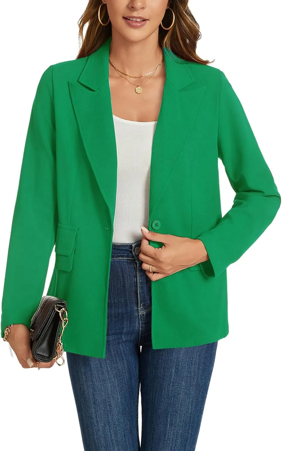 MINTLIMIT Blazers for Women Long Sleeve Notched Lapel Button Business Casual Blazer Work Office Blazers Jacket with Pockets