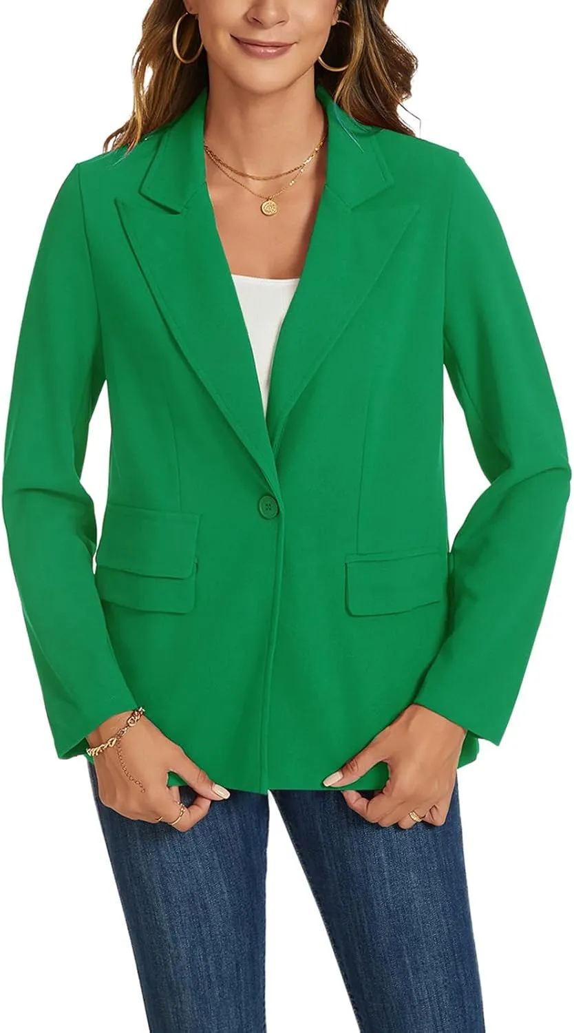 MINTLIMIT Blazers for Women Long Sleeve Notched Lapel Button Business Casual Blazer Work Office Blazers Jacket with Pockets