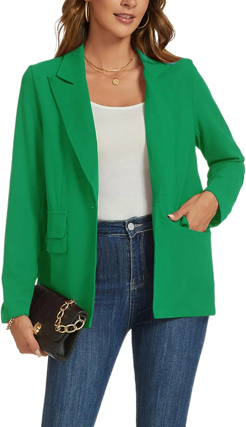 MINTLIMIT Blazers for Women Long Sleeve Notched Lapel Button Business Casual Blazer Work Office Blazers Jacket with Pockets