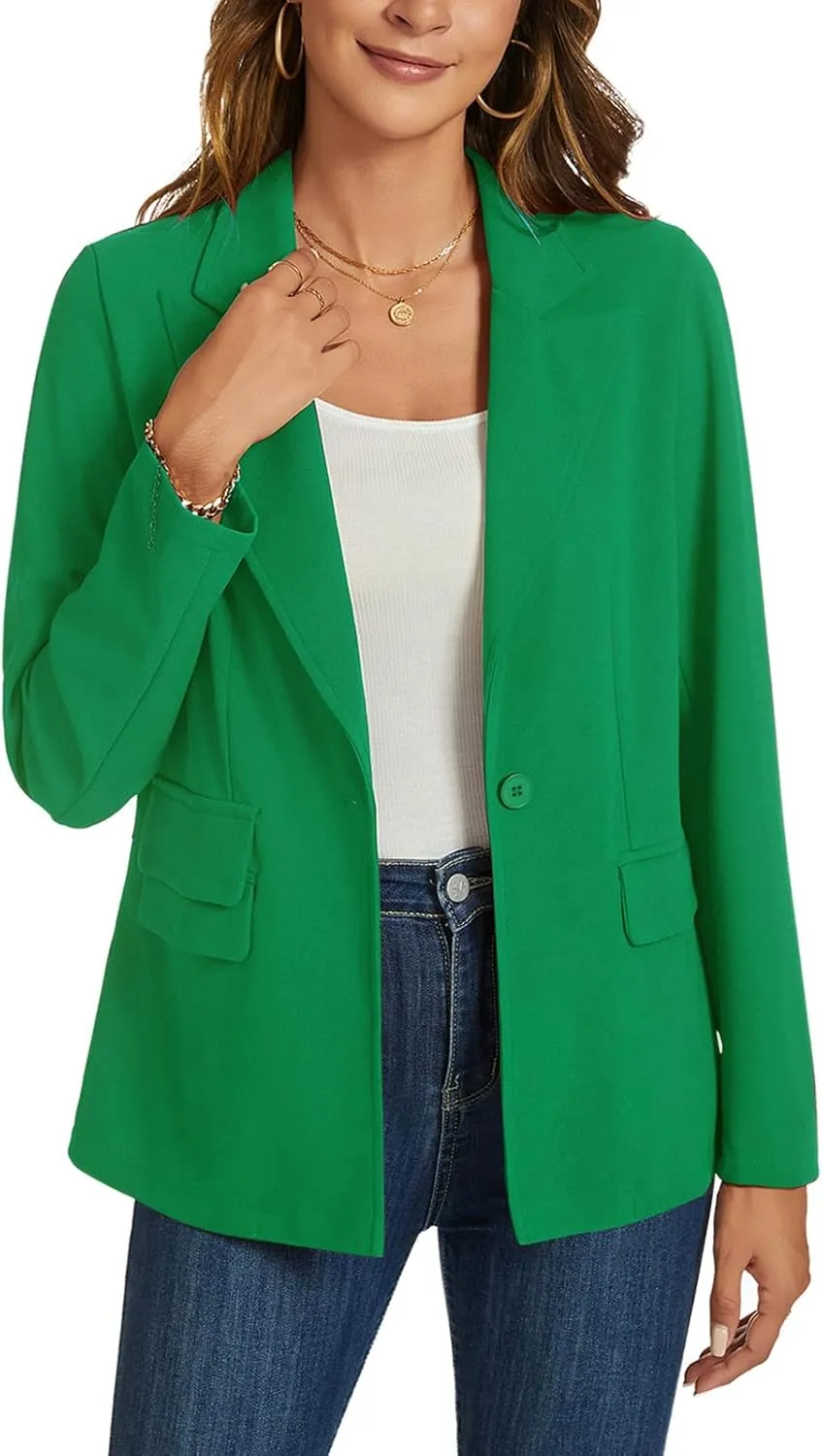 MINTLIMIT Blazers for Women Long Sleeve Notched Lapel Button Business Casual Blazer Work Office Blazers Jacket with Pockets