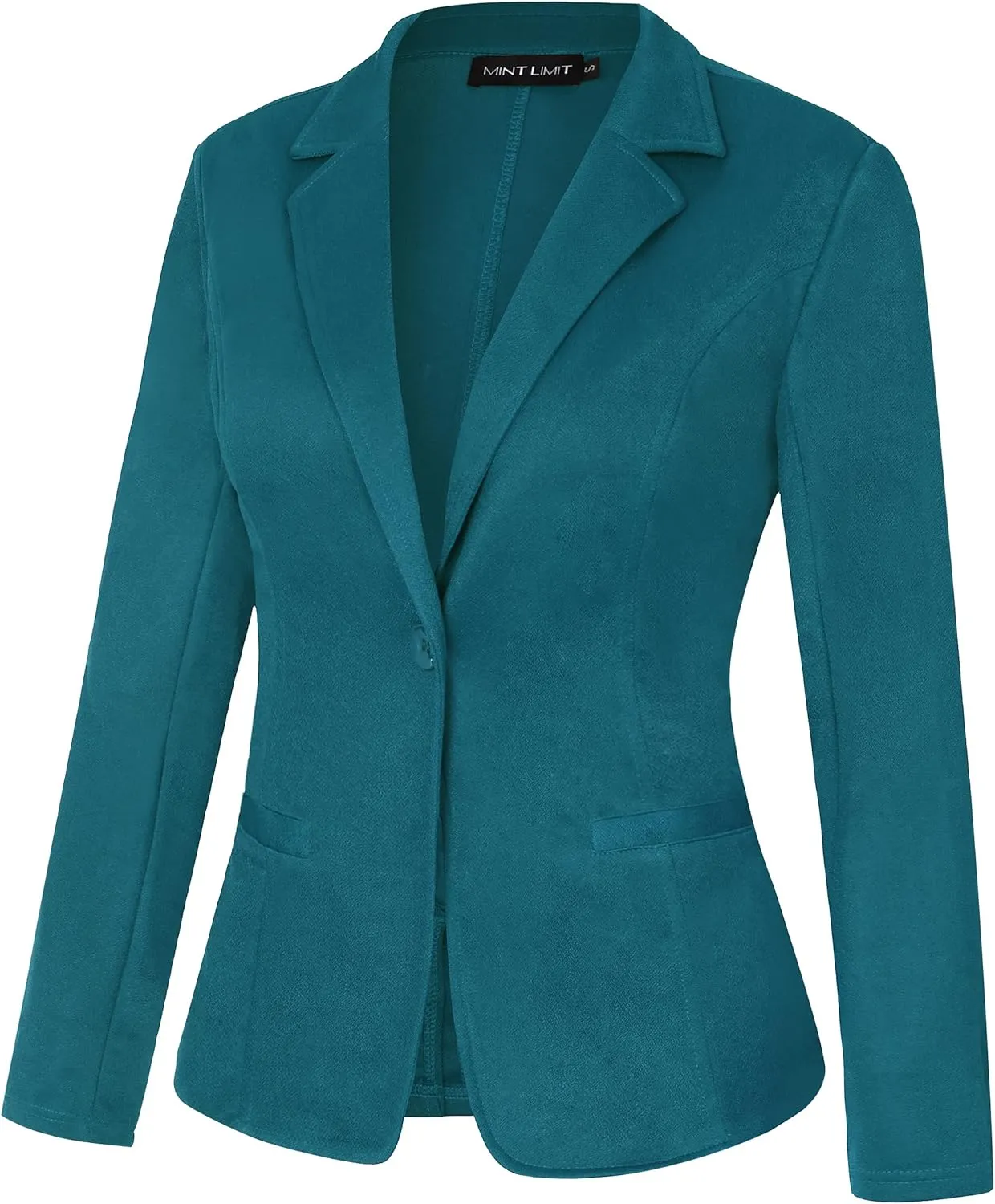 MINTLIMIT Women Long Sleeve Button Blazers Work Casual Office Notch Lapel Business Open Front Blazer Jacket with Pockets