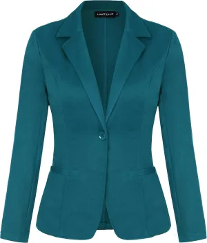 MINTLIMIT Women Long Sleeve Button Blazers Work Casual Office Notch Lapel Business Open Front Blazer Jacket with Pockets