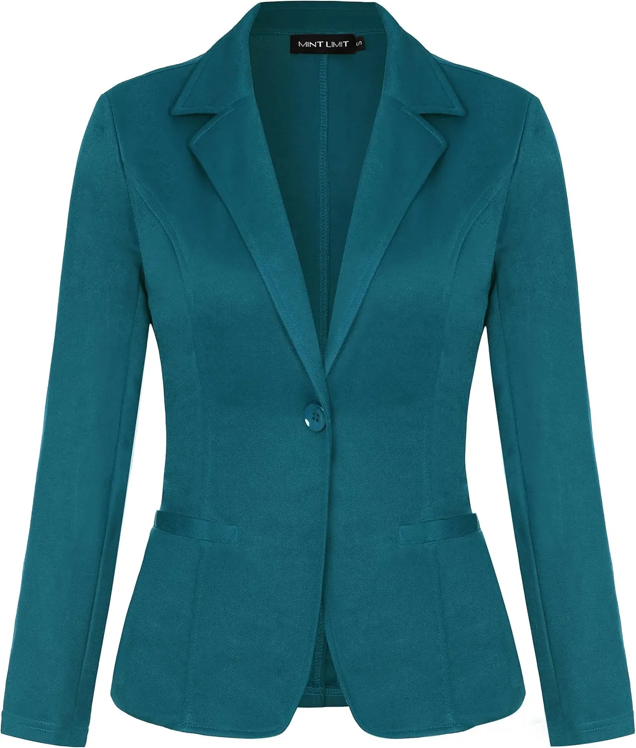 MINTLIMIT Women Long Sleeve Button Blazers Work Casual Office Notch Lapel Business Open Front Blazer Jacket with Pockets