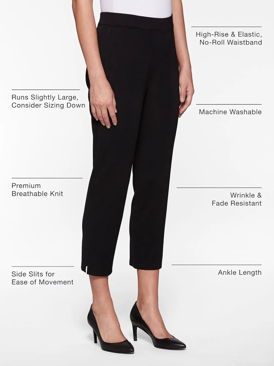 MISOOK Business Women Pants - Classic Workwear Wrinkle Resistant Professional Ladies Pants