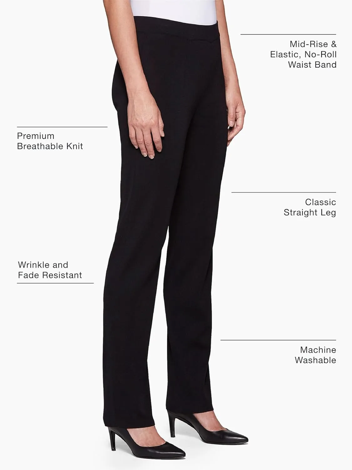 MISOOK Business Women Pants - Classic Workwear Wrinkle Resistant Professional Ladies Pants