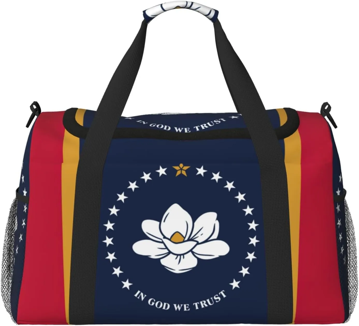 Mississippi State Flag print Carry on Luggage for Women Men Shoulder Weekender Crossbody Bag for Yoga Travel Must Haves