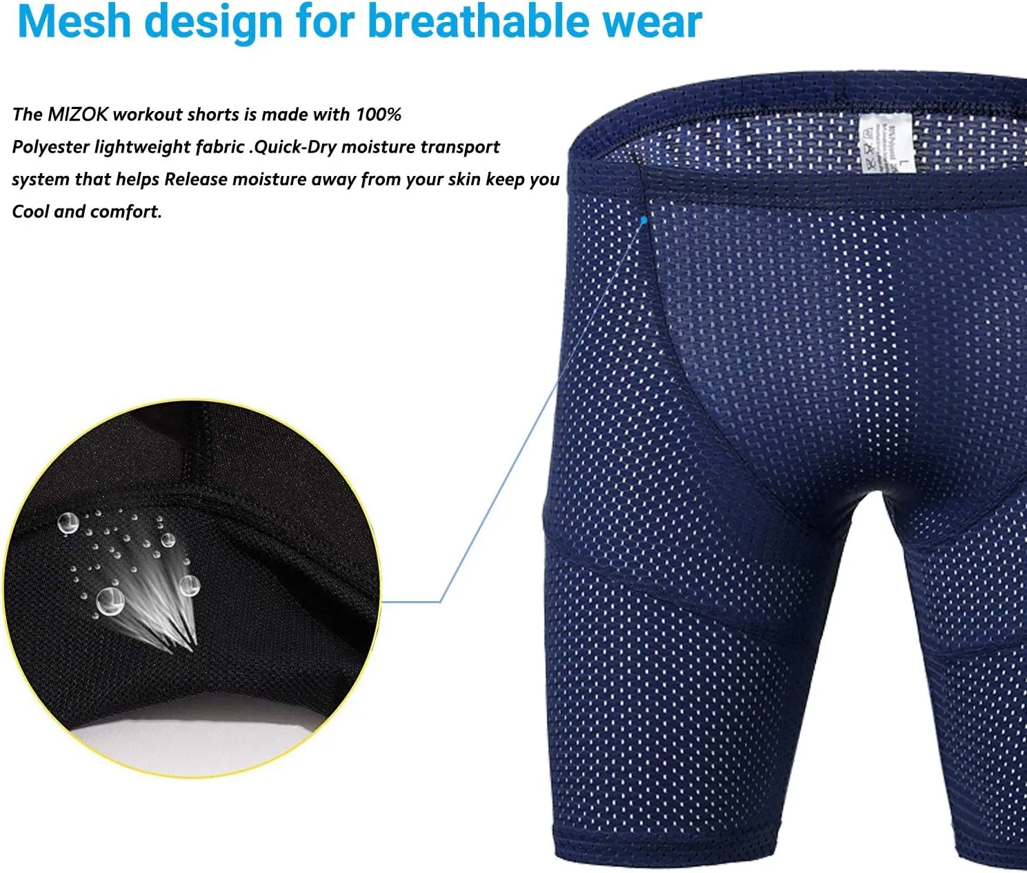 MIZOK Men's Tight Yoga Mesh Training Bodybuilding Gym Workout Shorts Jammer Swimsuit