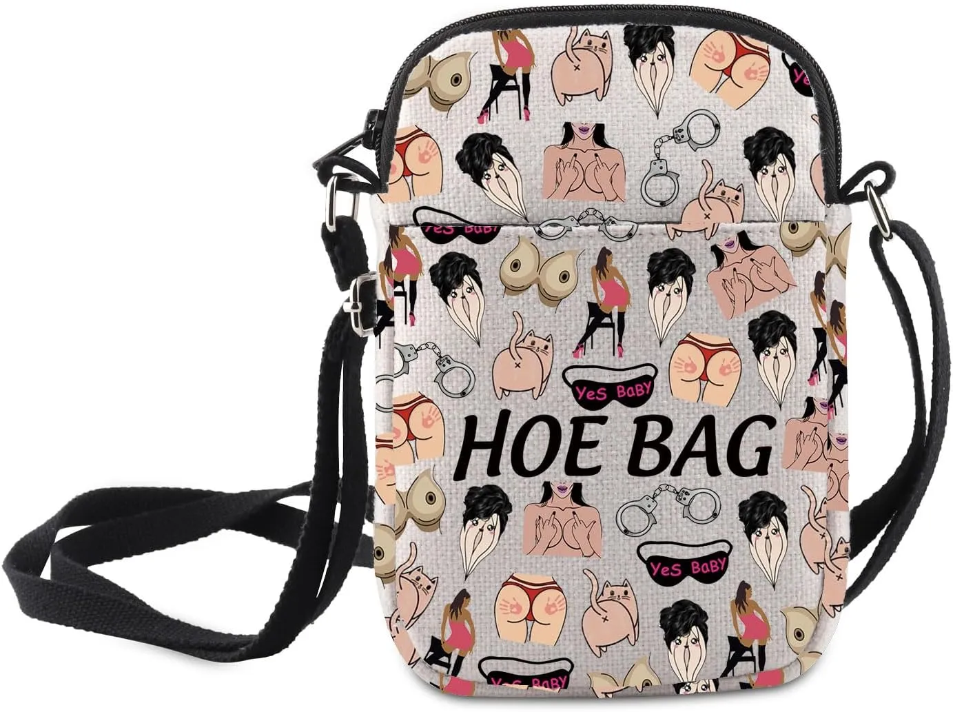 MNIGIU Funny Overnight Shoulder Bag Bachelorette Party Gift Naughty Crossbody Bag Adult Gag Gift Humorous Hoe Bag