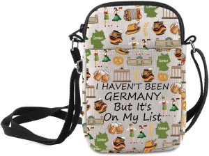 MNIGIU Germany Symbols Landmark Gift I Haven't Been Germany But It's On My List Crossbody Bag