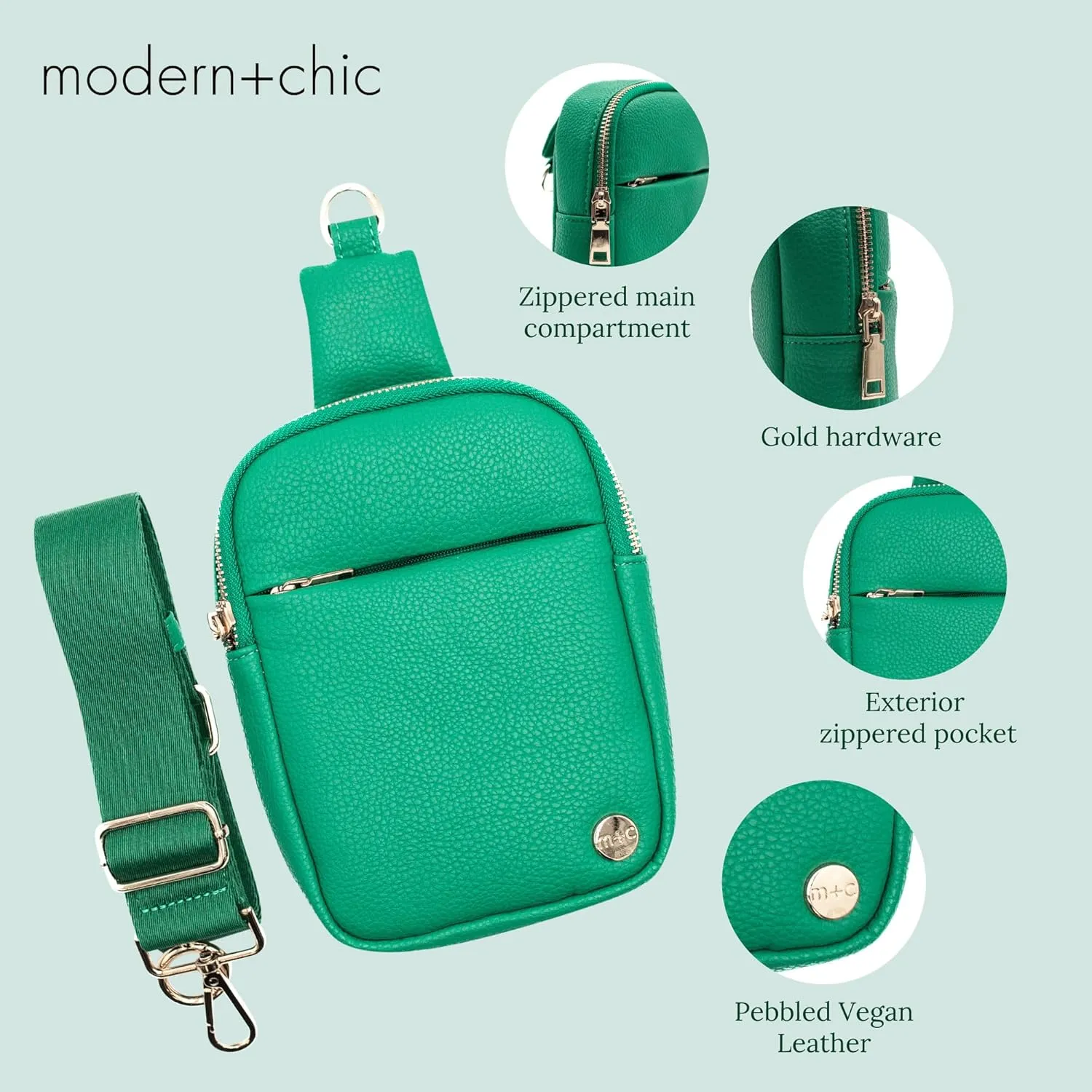 Modern Chic Crossbody Bags for Women - Bridget Sling Crossbody Purse, Vegan Leather Shoulder Sling Bag for Travel & Fashion