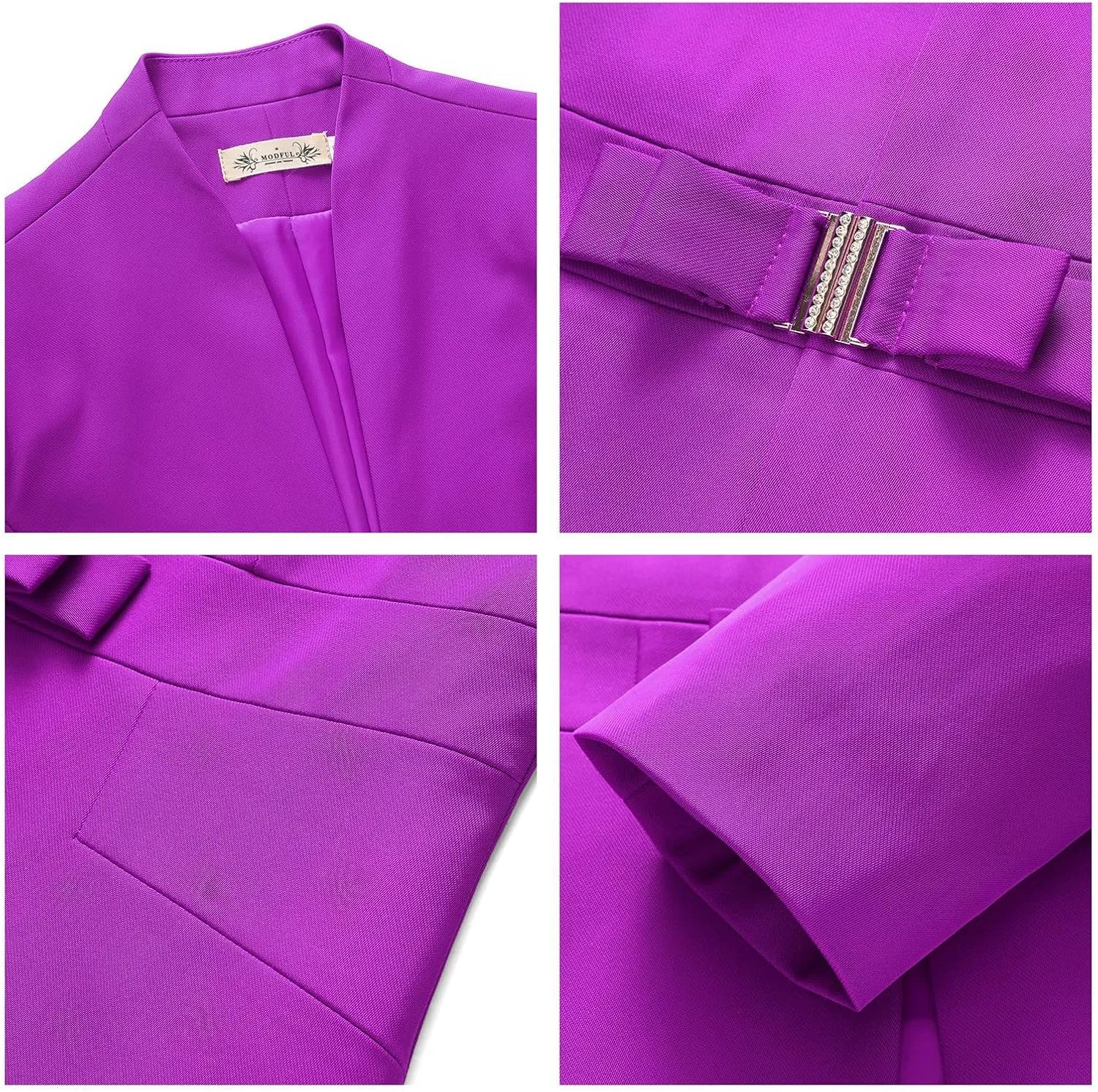 MODFUL Women's Business Pant Suit Set 2 Piece Slim Fit Blazer Jacket One Button Buckle Closure Lady Work Suit for Office