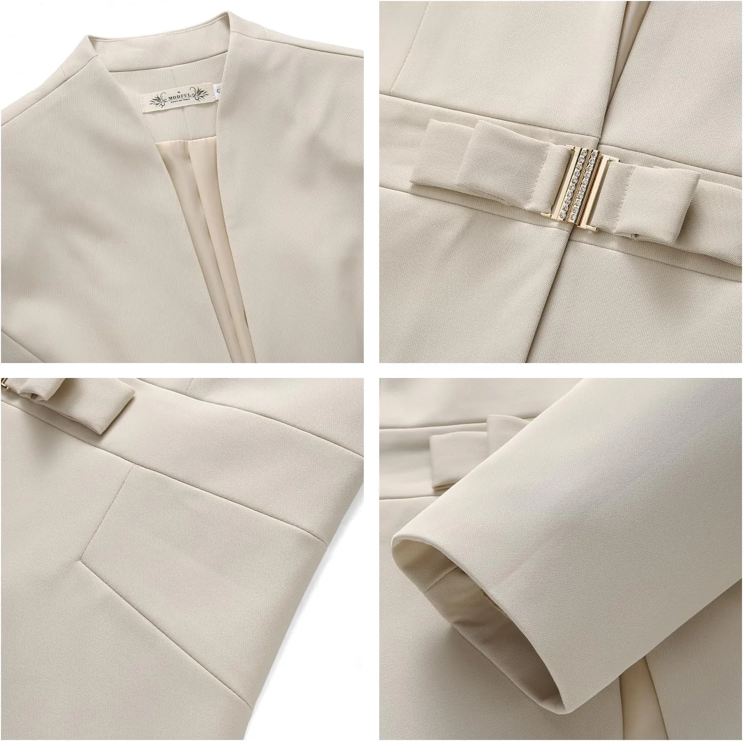 MODFUL Women's Business Pant Suit Set 2 Piece Slim Fit Blazer Jacket One Button Buckle Closure Lady Work Suit for Office
