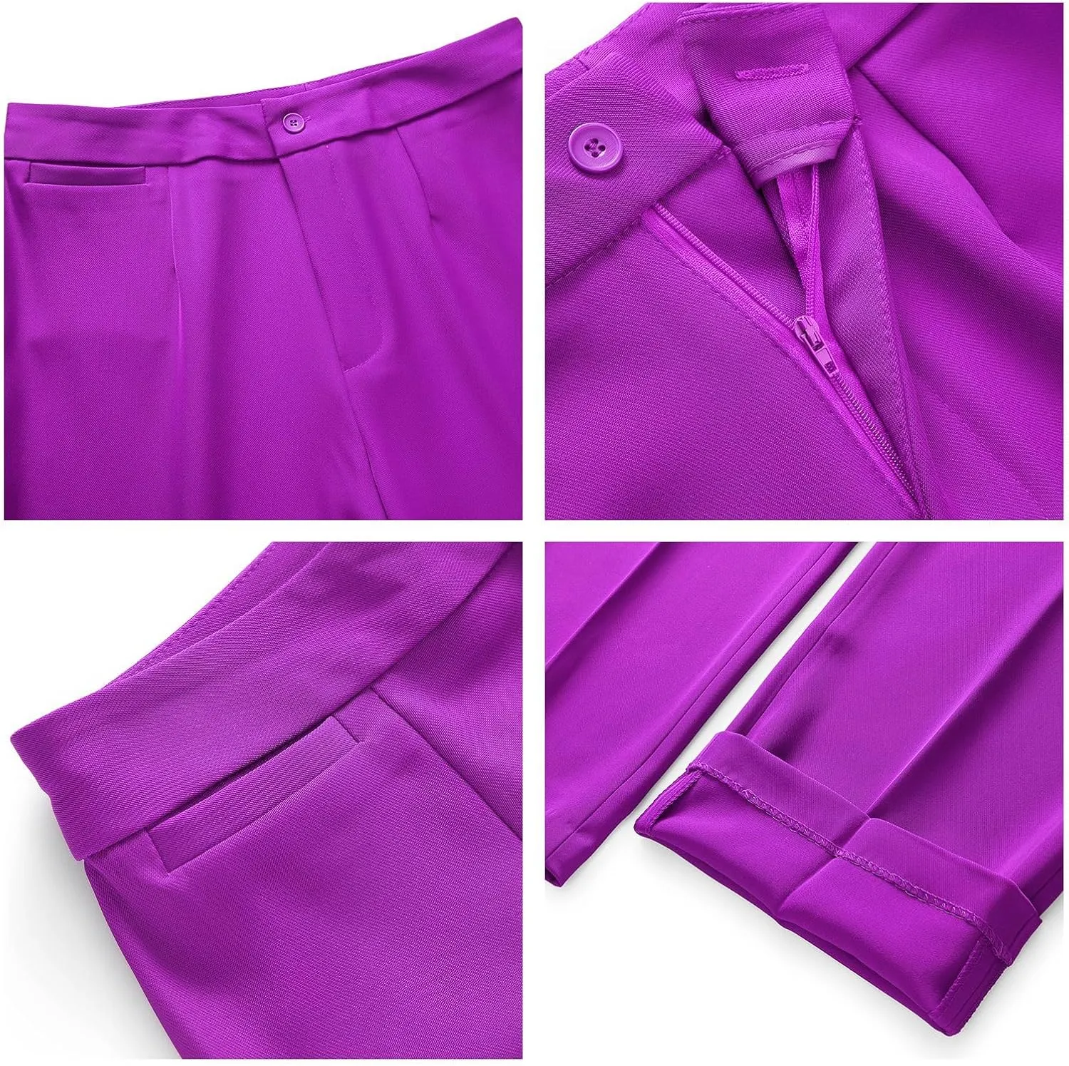 MODFUL Women's Business Pant Suit Set 2 Piece Slim Fit Blazer Jacket One Button Buckle Closure Lady Work Suit for Office