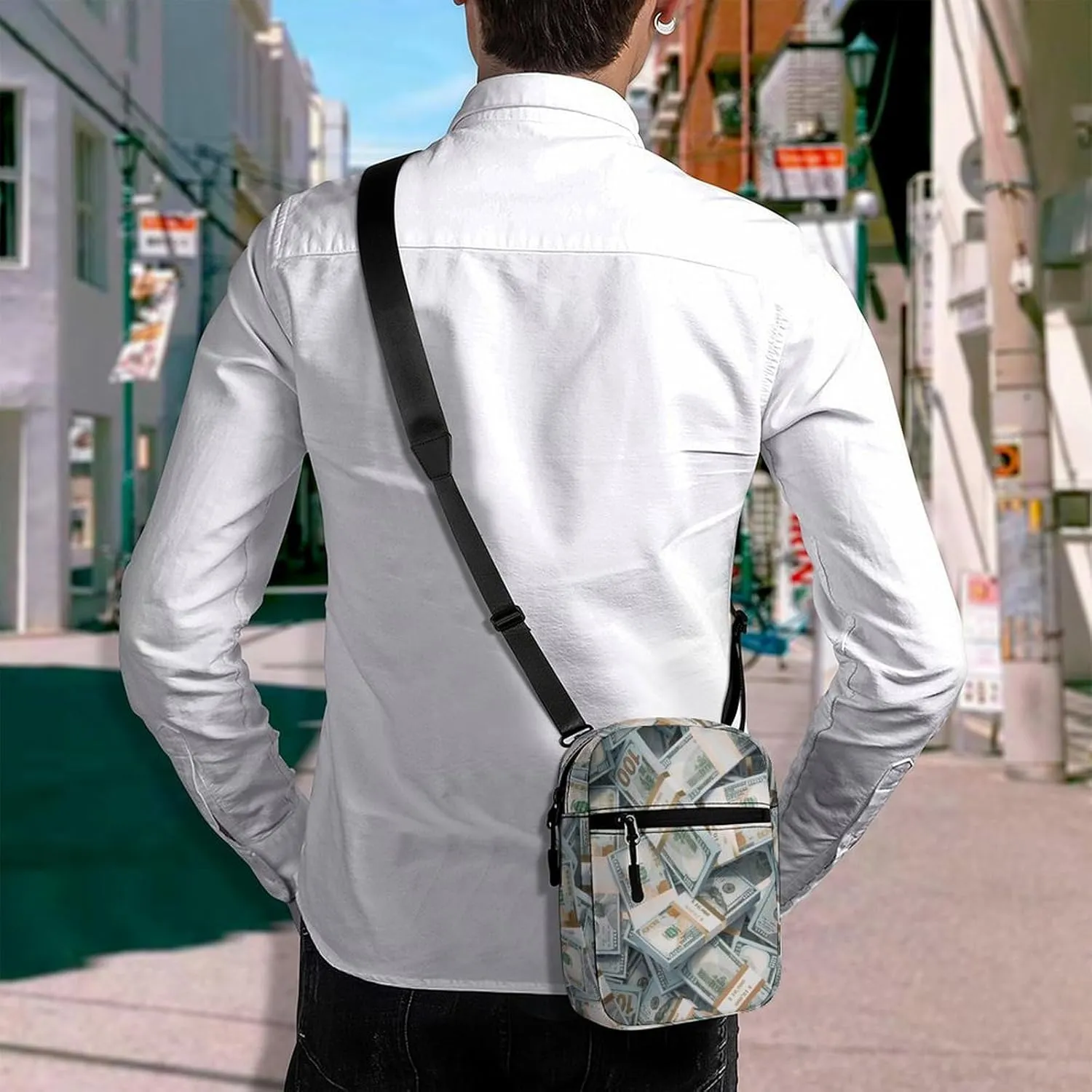 Money American Bill Dollar Crossbody Bag Small Shoulder Bag Waterproof, Lightweight And Convenient