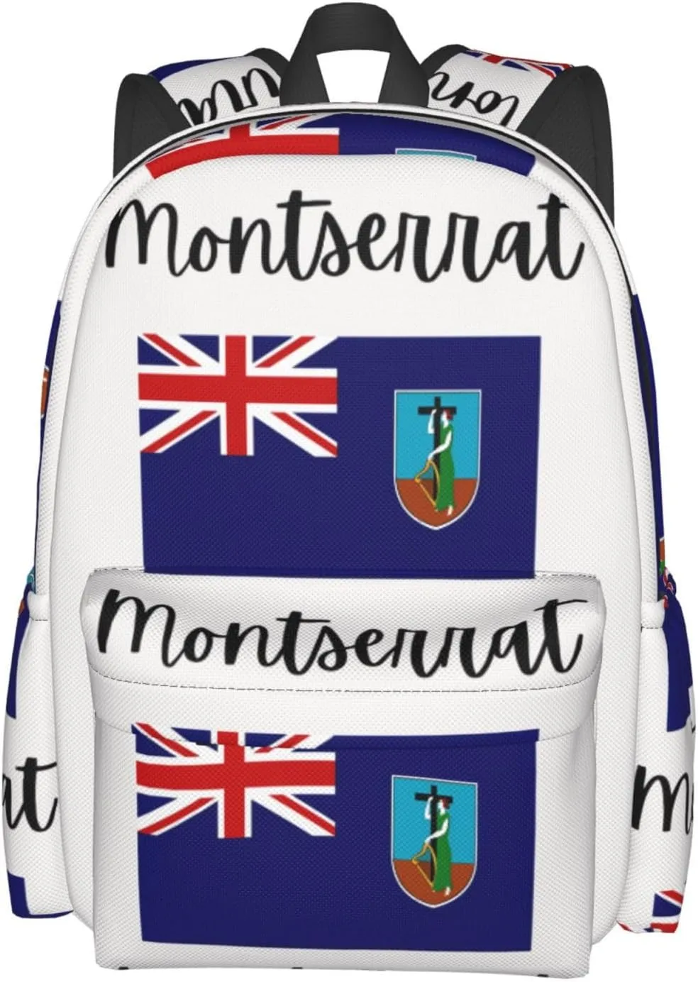 Montserrat Pride Flag Casual Backpack Large Capacity Travel Backpacks Laptop Daypack Commuter Rucksack Adjustable Strap Sports Bags for Hiking Biking