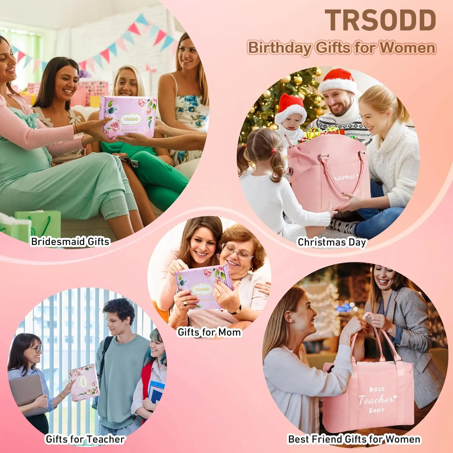 Mothers Day Gifts for Nana Pink Travel Duffle Bag Personalized Best Nana Birthday Gifts for Women Waterproof Weekender Bag