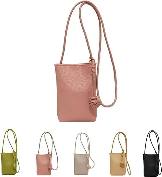 Mugrs Crossbody Bag, Cell Phone Crossbody Bag, Waterproof Crossbody Shoulder Bag,Clutch Wallet Phone Handbag,Mugrs Small Leather Crossbody Bags For Women Cell Phone Purse. (Pink)