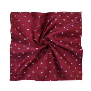Multi Dotted Pocket Square burgundy/black/blue