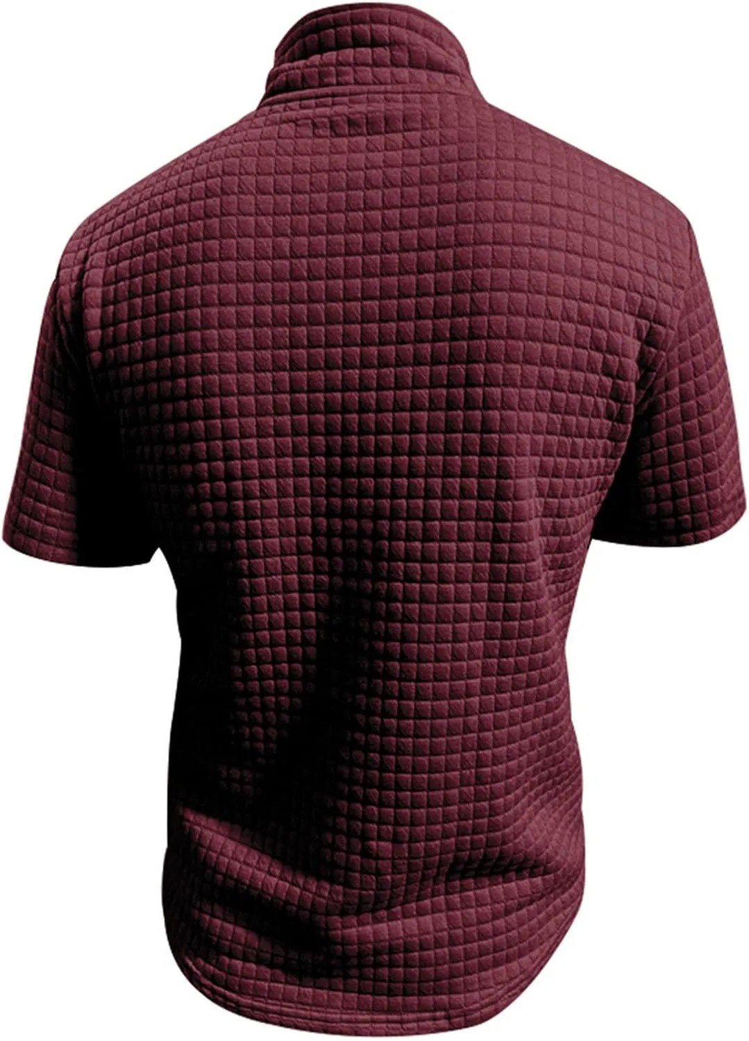 Muscularfit Tshirts Shirts for Men Short Sleeve Waffle Knit Quarter-Zip Pullover Tops Causal Fashion Gym Workout Tee Tops