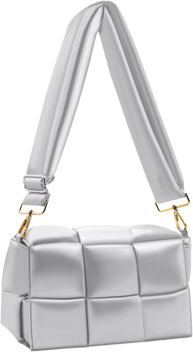 NAARIIAN Shoulder bags for women, Light-weight small puffer purses waterproof, hand-woven puffy bag crossbody handbag