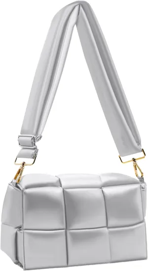 NAARIIAN Shoulder bags for women, Light-weight small puffer purses waterproof, hand-woven puffy bag crossbody handbag