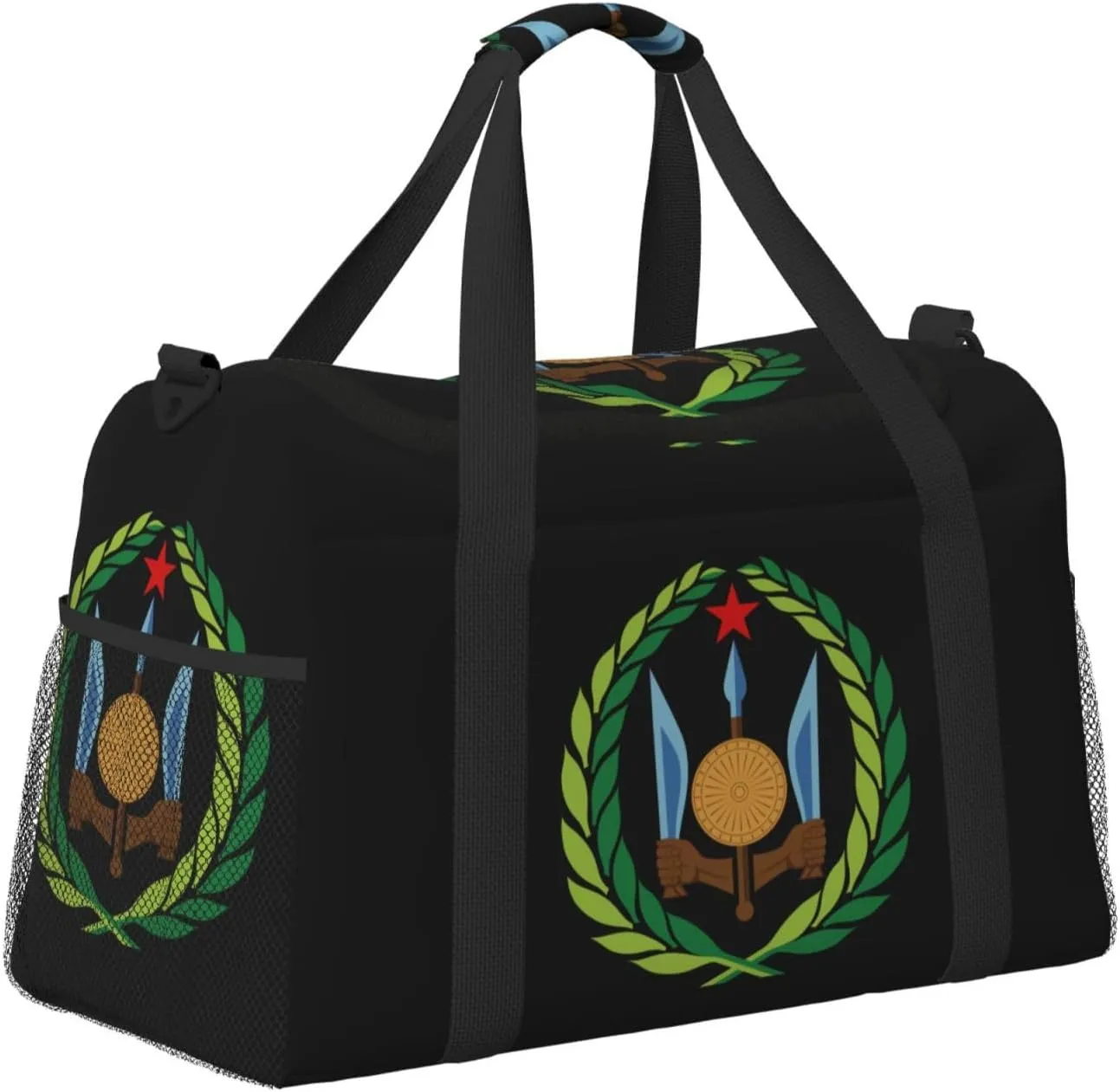 National Emblem Of Djibouti Travel Duffel Bag Large Foldable Waterproof Overnight Bag For Beach Swim Bags Pool Sports Gym