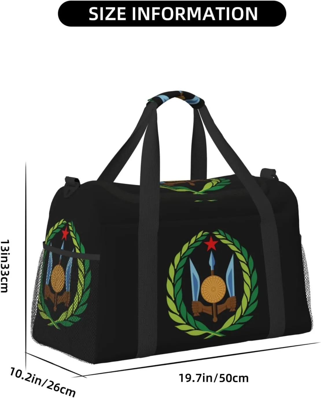 National Emblem Of Djibouti Travel Duffel Bag Large Foldable Waterproof Overnight Bag For Beach Swim Bags Pool Sports Gym