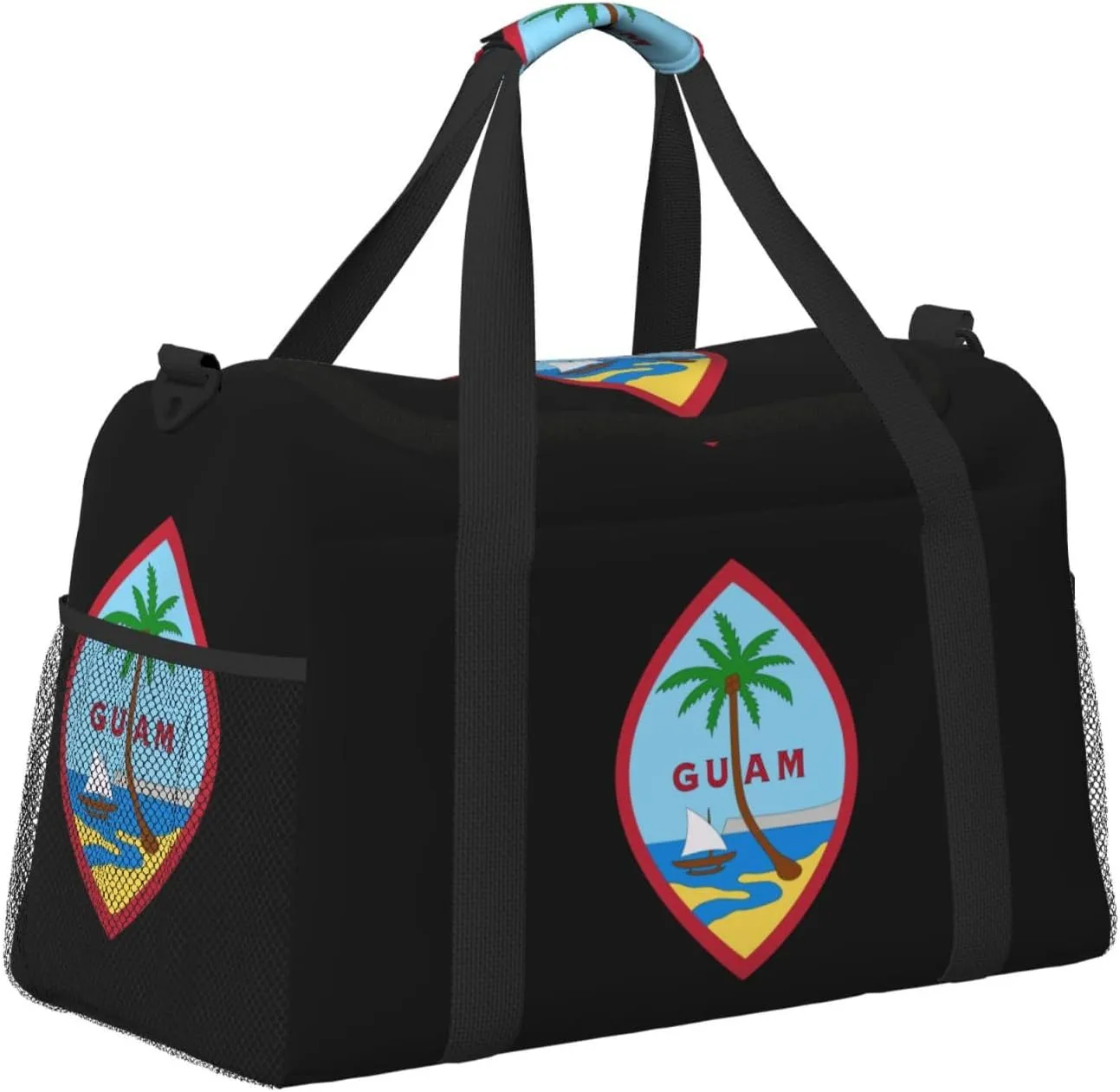 National Emblem Of Guam Travel Duffel Bag Large Foldable Waterproof Overnight Bag For Beach Swim Bags Pool Sports Gym