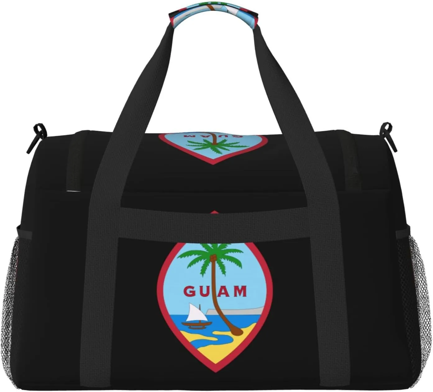 National Emblem Of Guam Travel Duffel Bag Large Foldable Waterproof Overnight Bag For Beach Swim Bags Pool Sports Gym