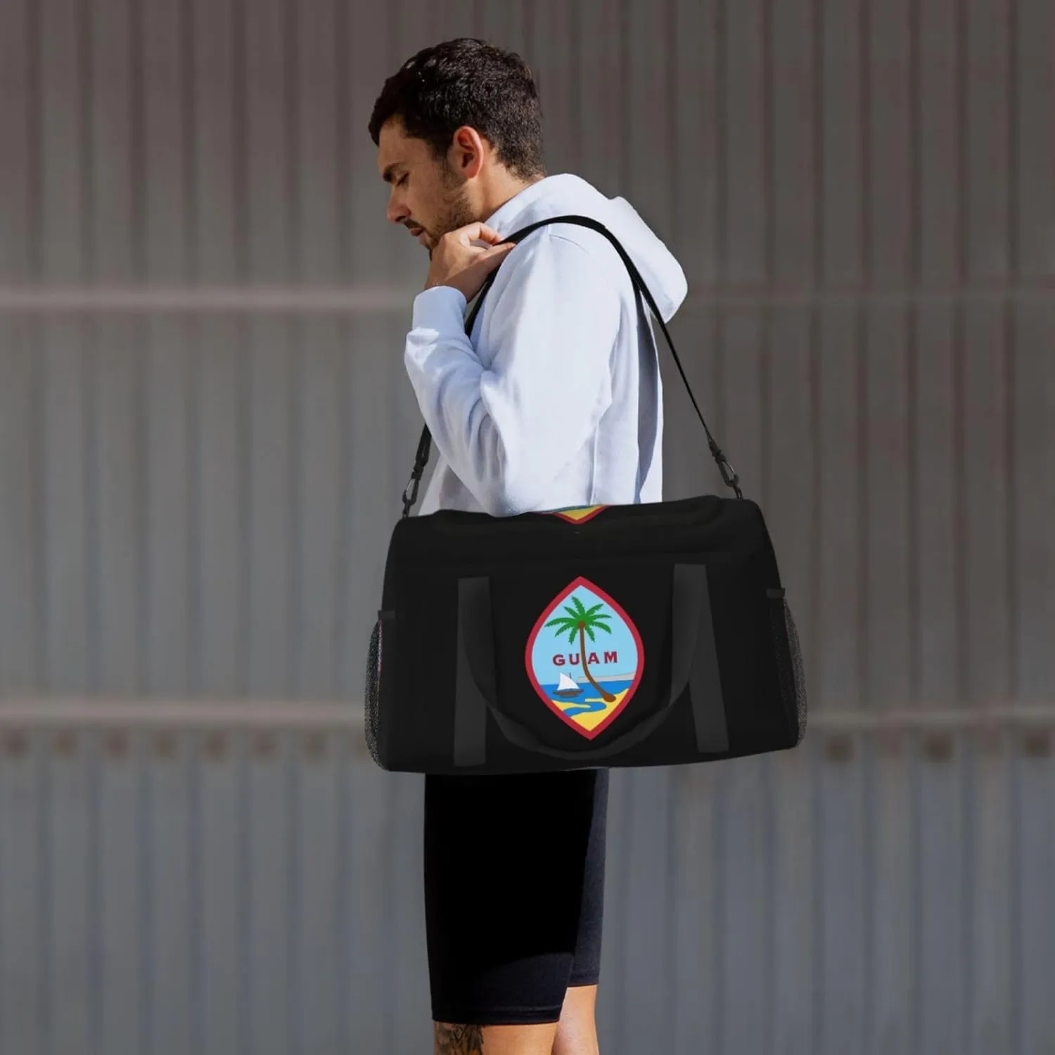 National Emblem Of Guam Travel Duffel Bag Large Foldable Waterproof Overnight Bag For Beach Swim Bags Pool Sports Gym