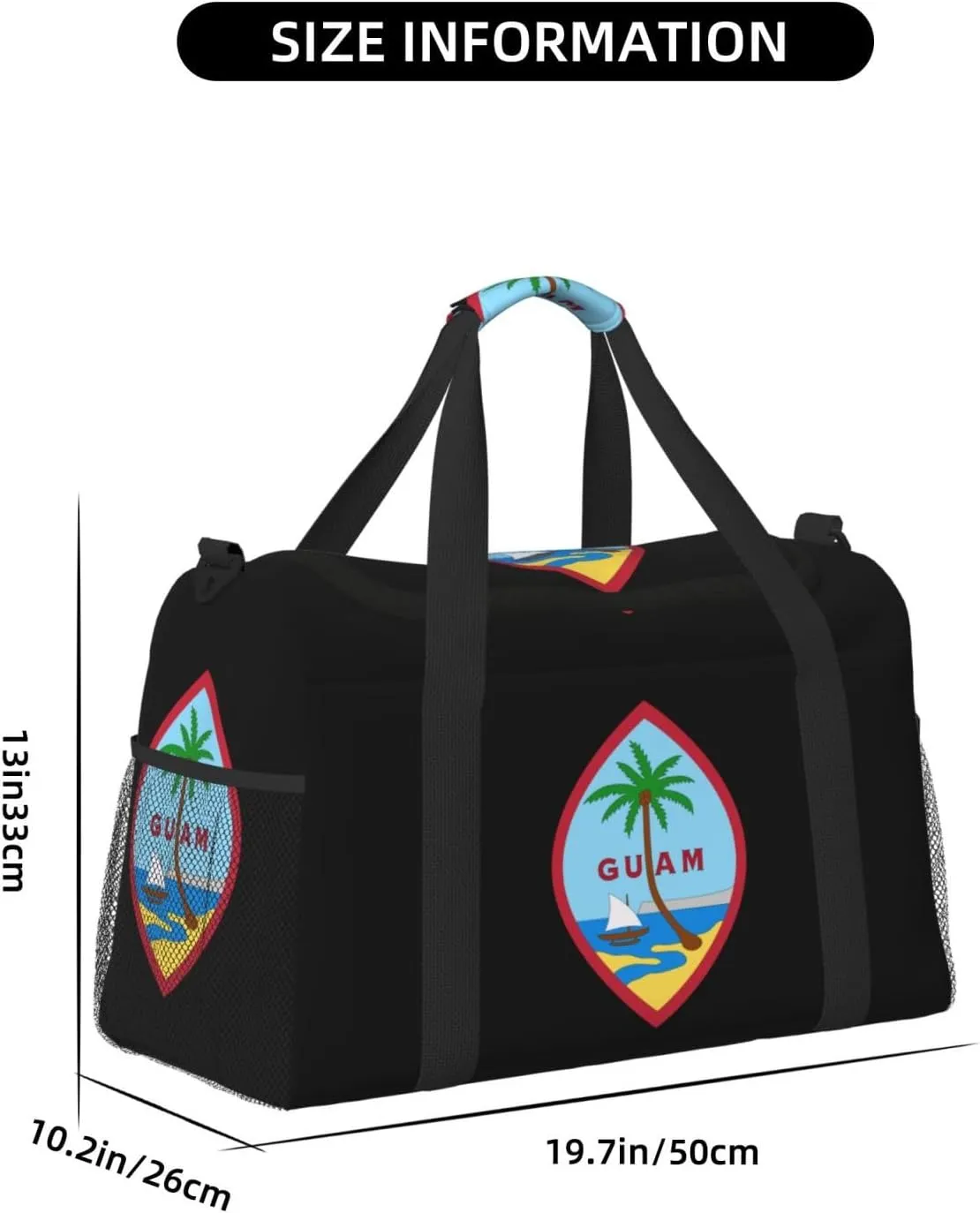 National Emblem Of Guam Travel Duffel Bag Large Foldable Waterproof Overnight Bag For Beach Swim Bags Pool Sports Gym