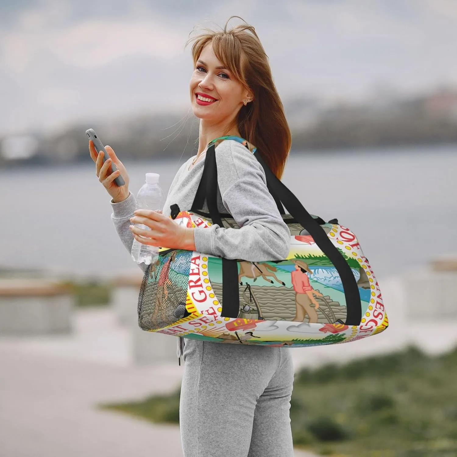 National Emblem Of Minnesota Travel Duffel Bag Large Foldable Waterproof Overnight Bag For Beach Swim Bags Pool Sports Gym