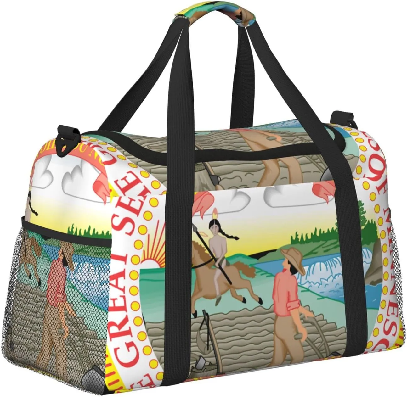National Emblem Of Minnesota Travel Duffel Bag Large Foldable Waterproof Overnight Bag For Beach Swim Bags Pool Sports Gym