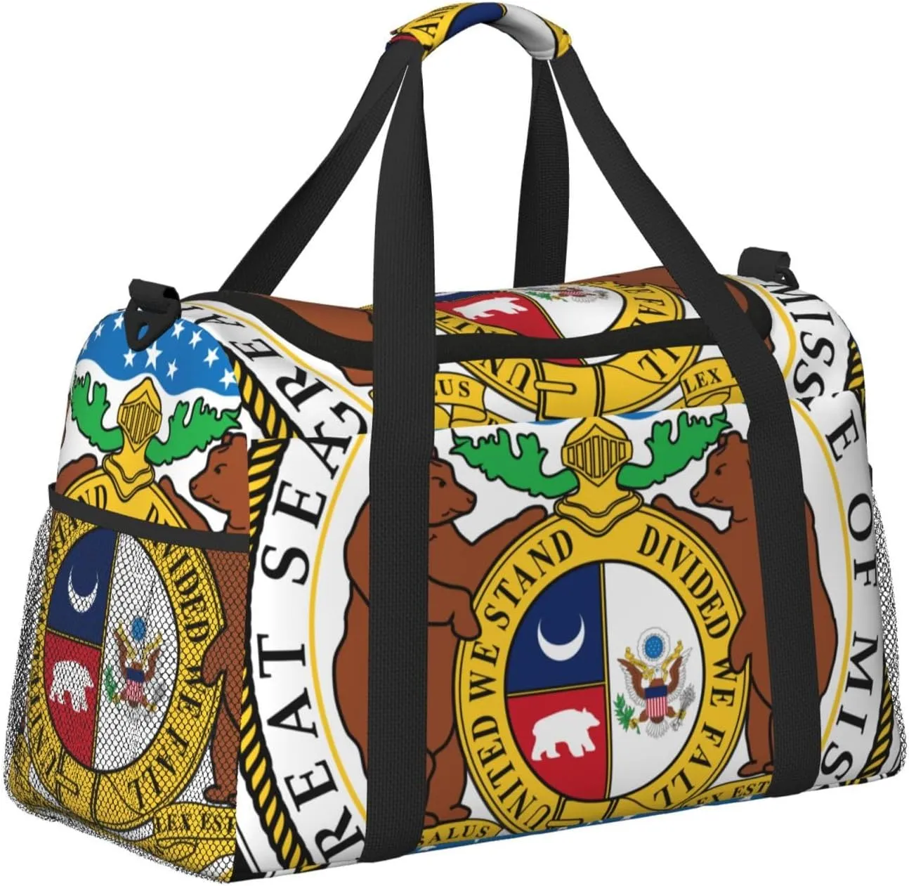 National Emblem Of Missouri Travel Duffel Bag Large Foldable Waterproof Overnight Bag For Beach Swim Bags Pool Sports Gym
