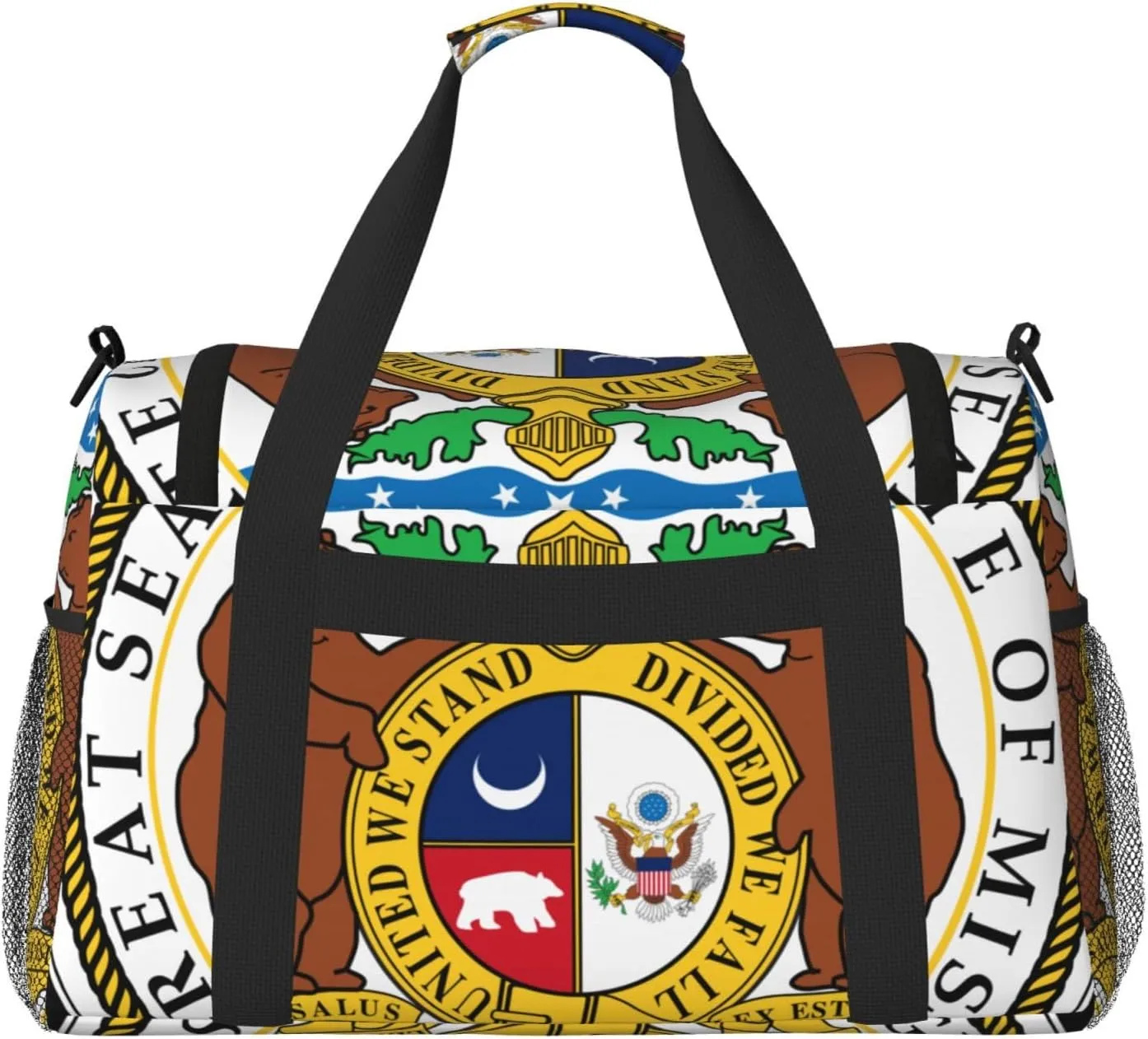 National Emblem Of Missouri Travel Duffel Bag Large Foldable Waterproof Overnight Bag For Beach Swim Bags Pool Sports Gym