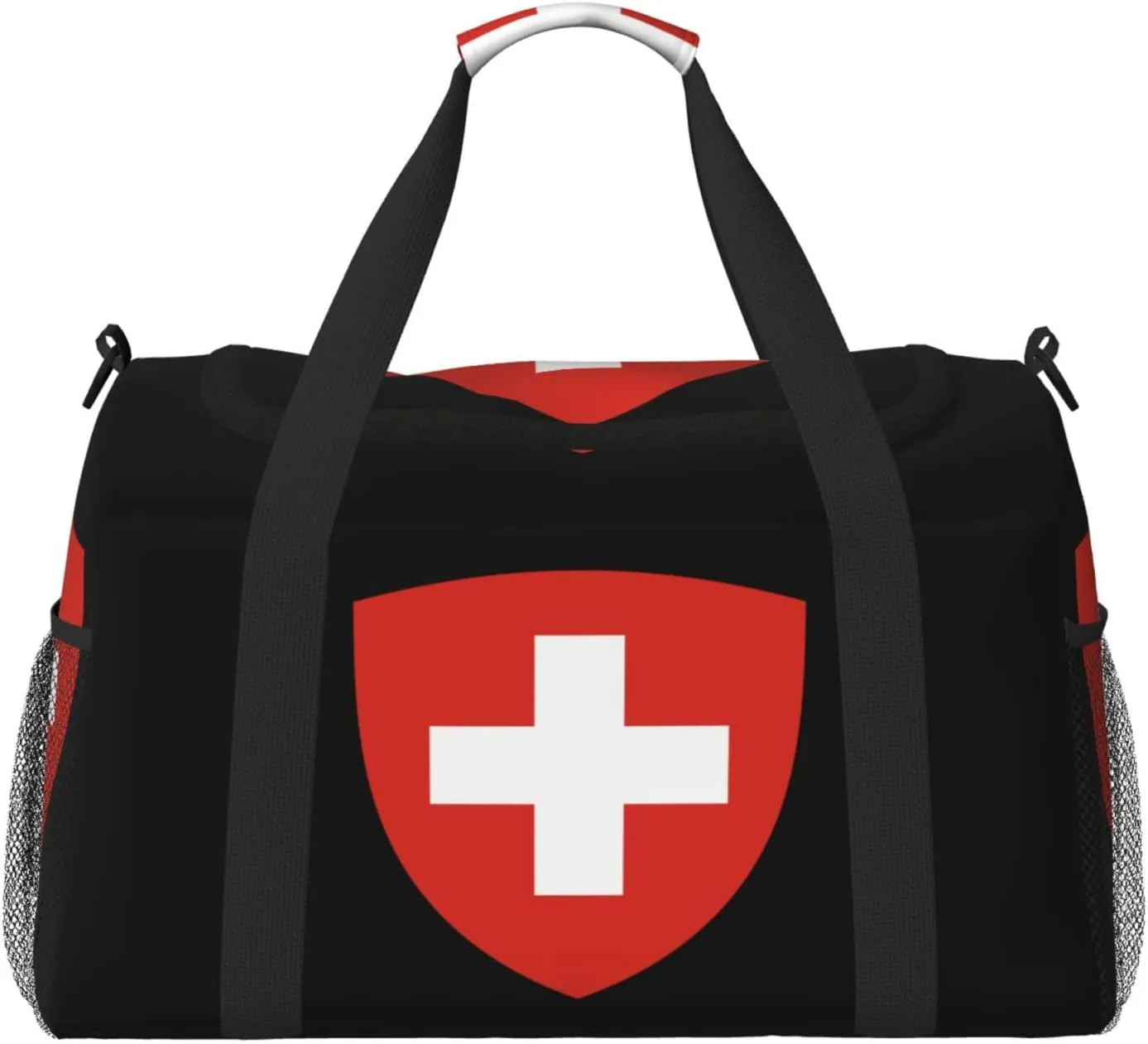 National Emblem Of Switzerland Travel Duffel Bag Large Foldable Waterproof Overnight Bag For Beach Swim Bags Pool Sports Gym