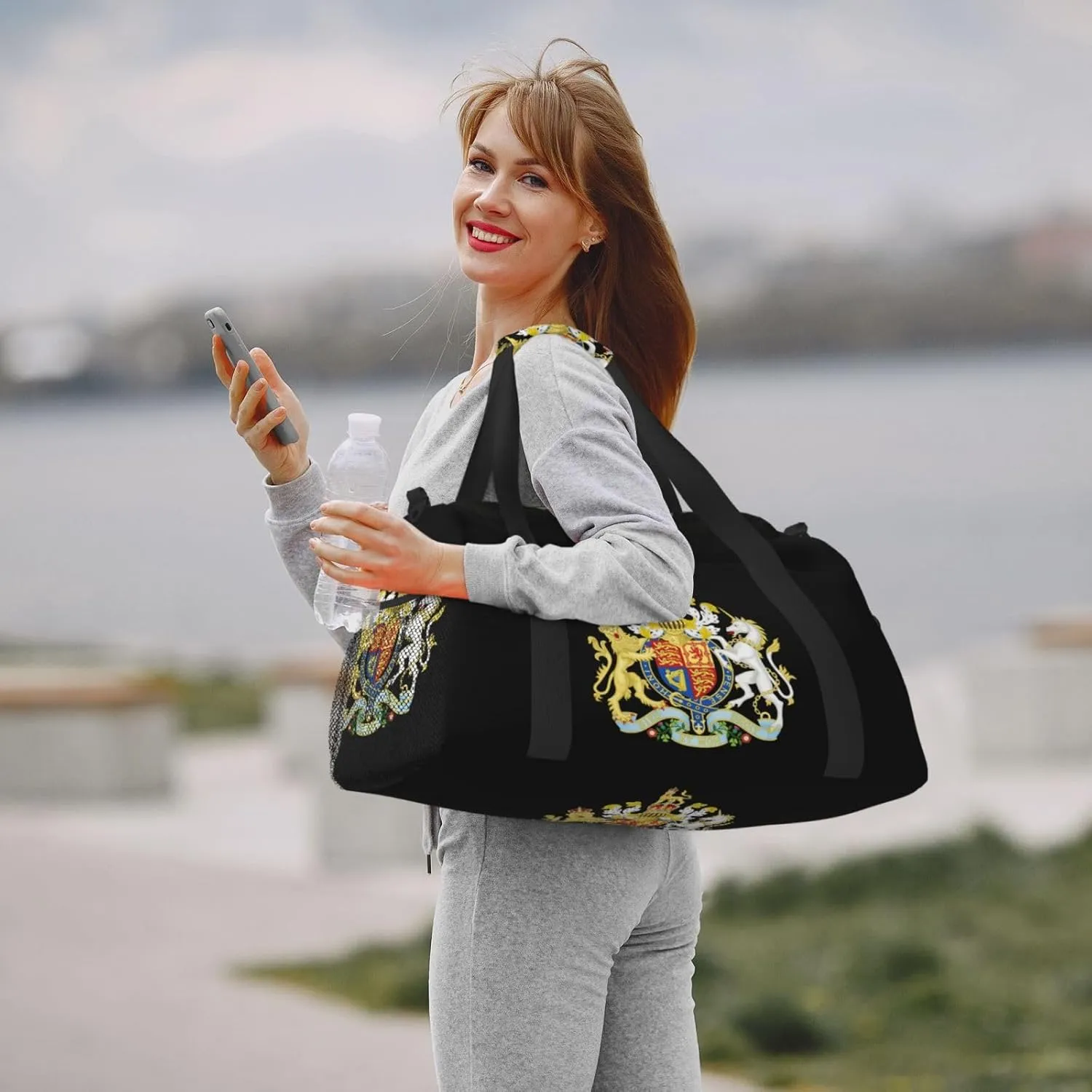 National Emblem Of United Kingdom Travel Duffel Bag Large Foldable Waterproof Overnight Bag For Beach Swim Bags Pool Sports Gym