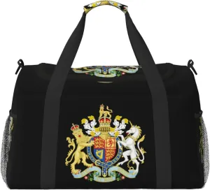 National Emblem Of United Kingdom Travel Duffel Bag Large Foldable Waterproof Overnight Bag For Beach Swim Bags Pool Sports Gym