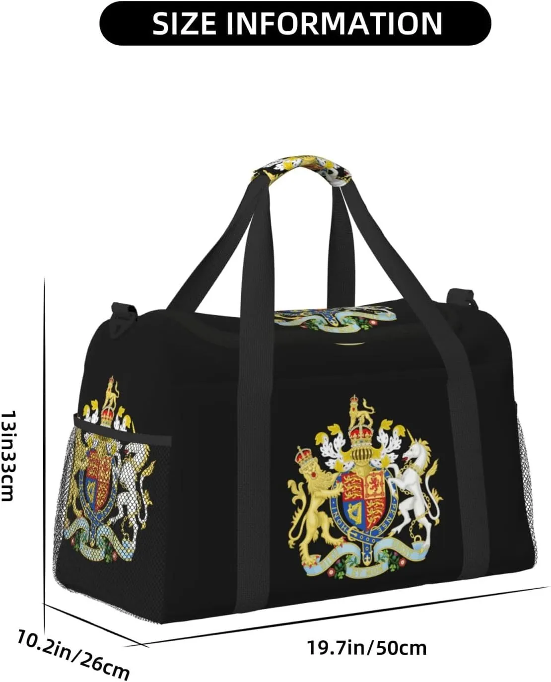 National Emblem Of United Kingdom Travel Duffel Bag Large Foldable Waterproof Overnight Bag For Beach Swim Bags Pool Sports Gym
