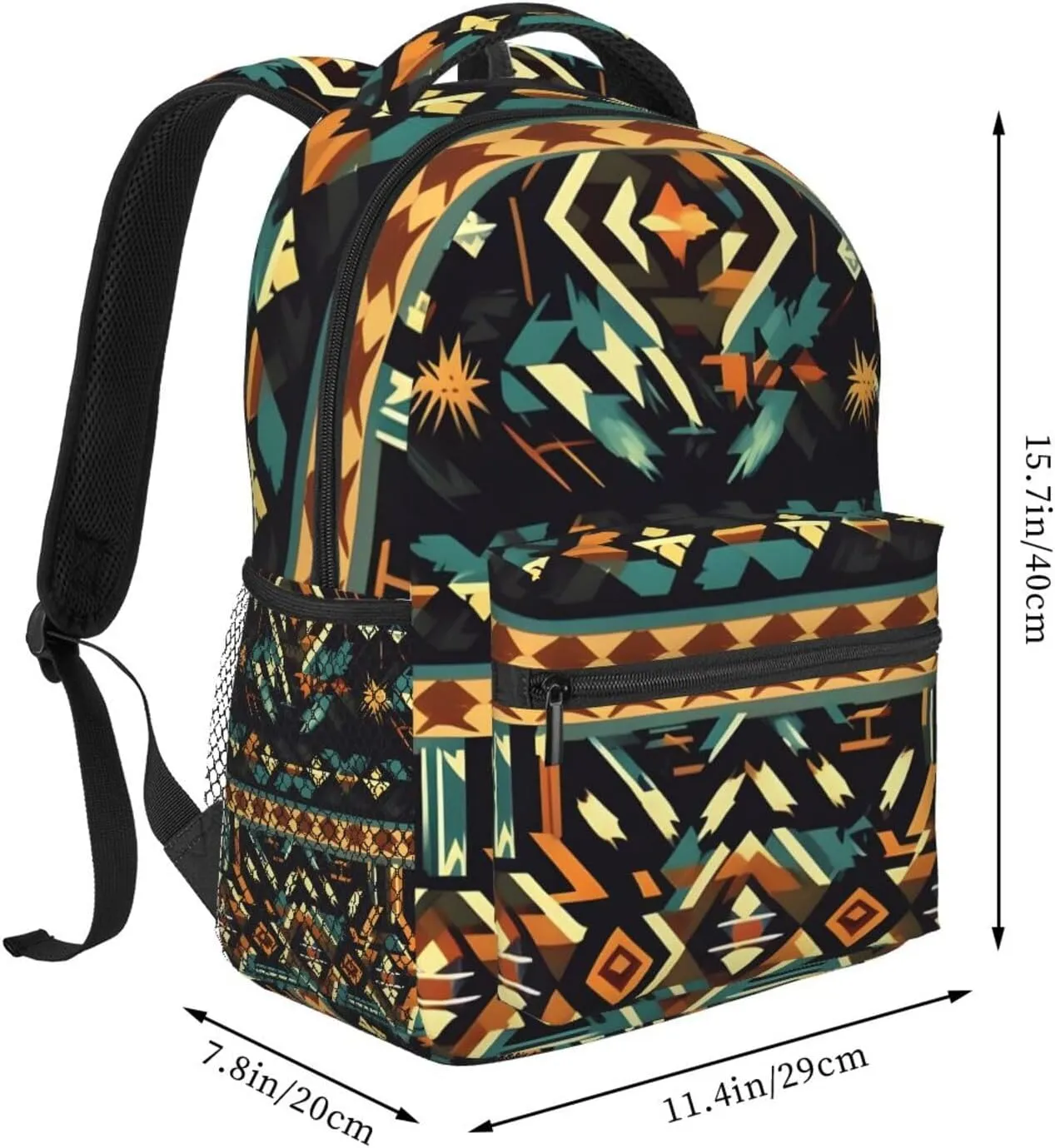 Native American Patterns Print Laptop Backpack Stylish Bookbag College Daypack Travel Business Work Bag For Men Women